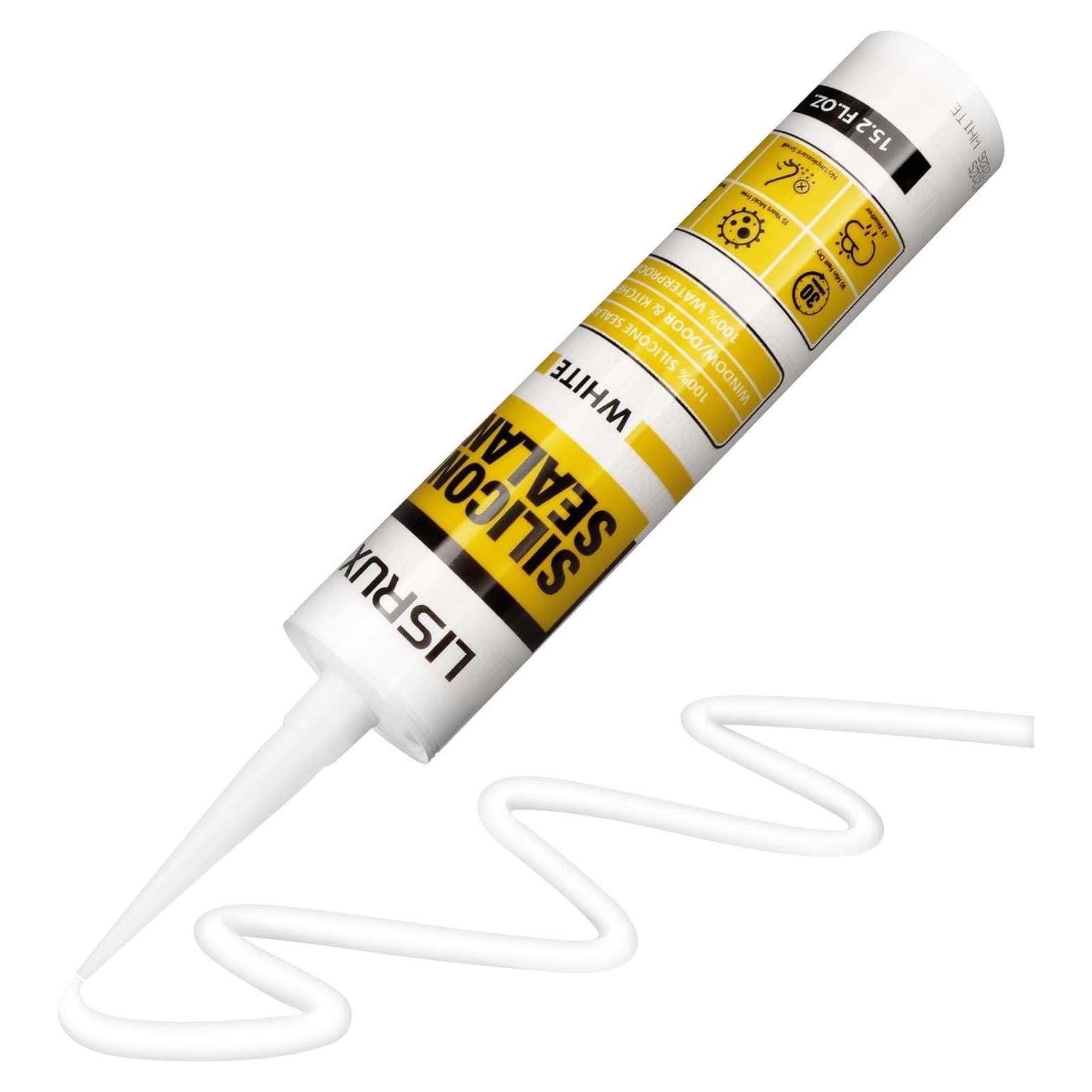 Sellador de Silicona Blanco LISRUX 100% Impermeable 426.5 g