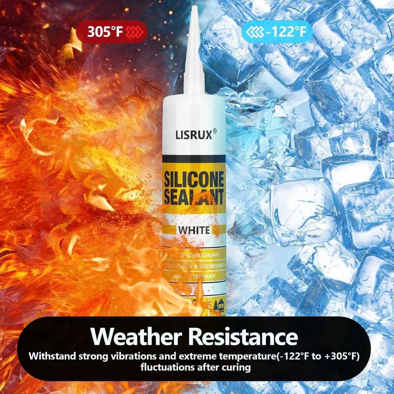 Sellador de Silicona Blanco LISRUX 100% Impermeable 426.5 g