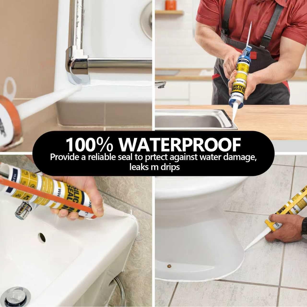 Sellador de Silicona Blanco LISRUX 100% Impermeable 426.5 g