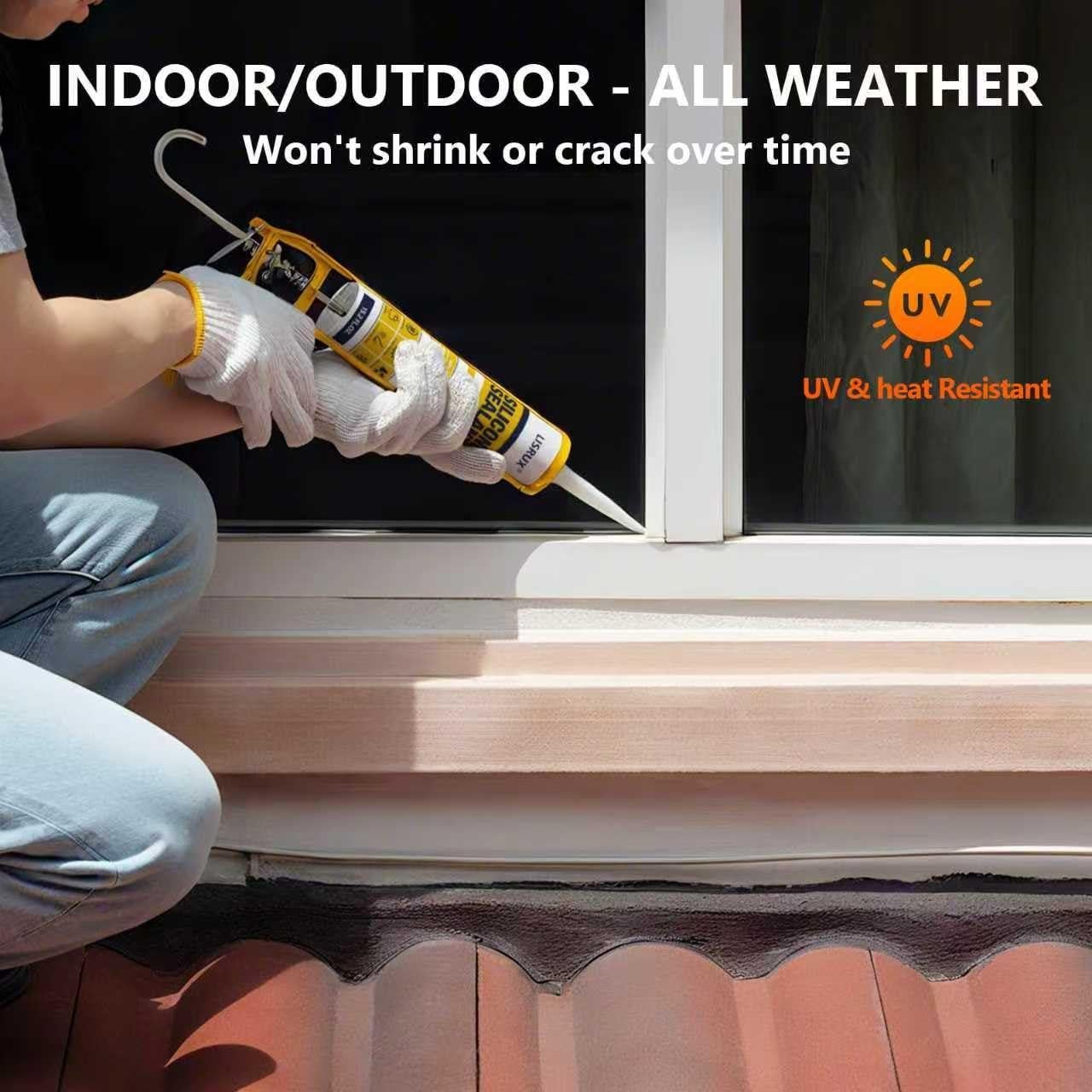 Sellador de Silicona Blanco LISRUX 100% Impermeable 426.5 g