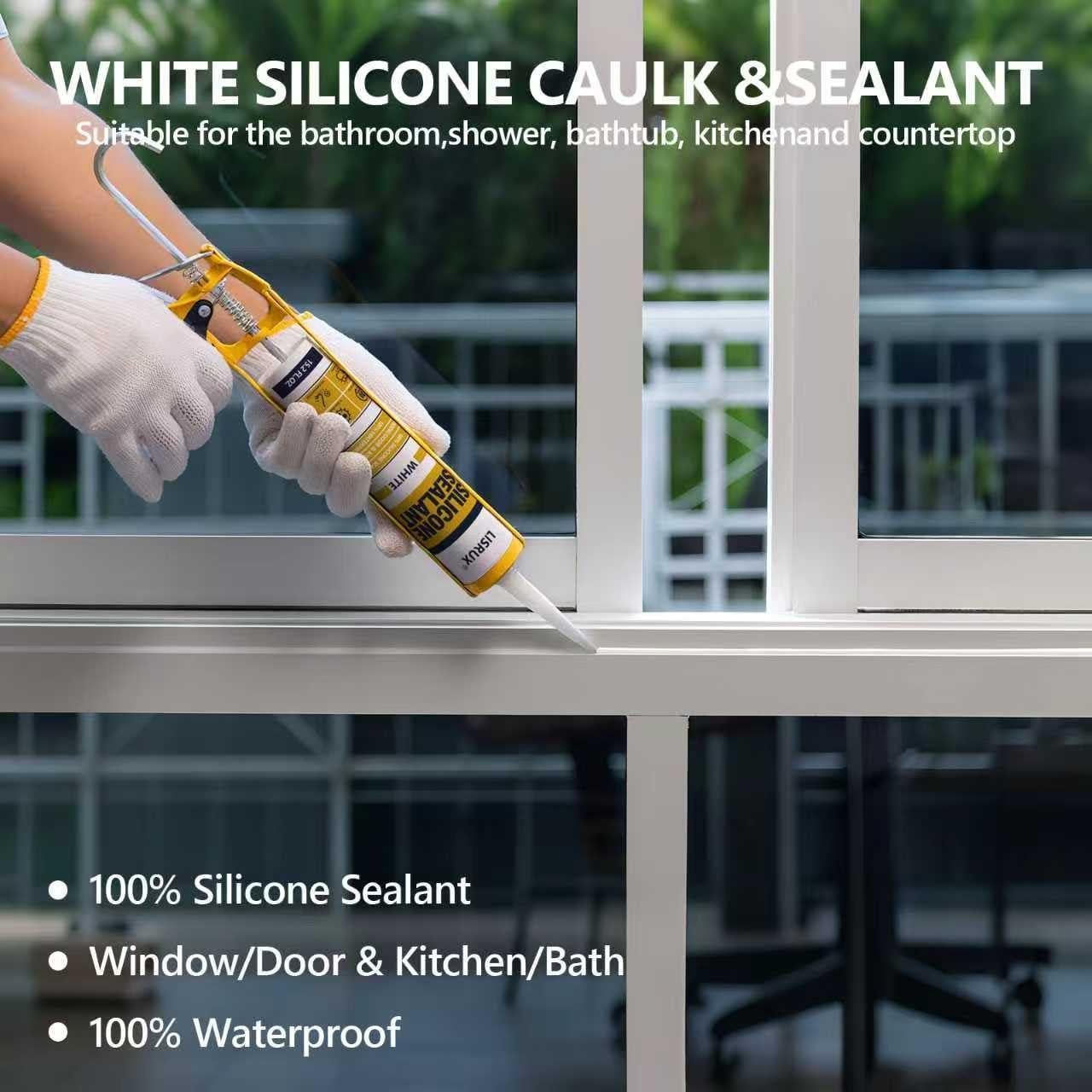 Sellador de Silicona Blanco LISRUX 100% Impermeable 426.5 g