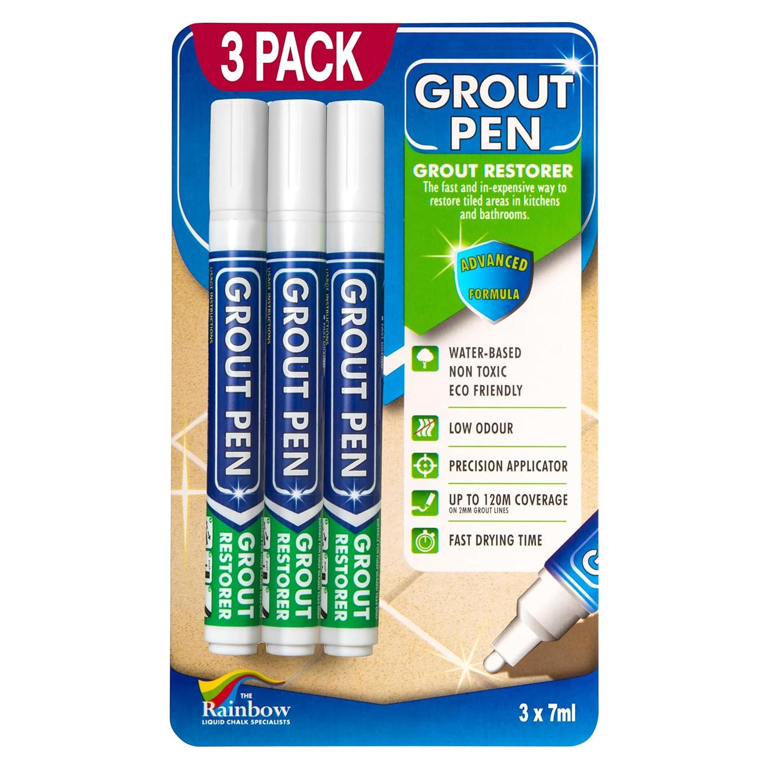 Bolígrafo de Lechada Blanco Rainbow Chalk 5mm - Paquete de 3