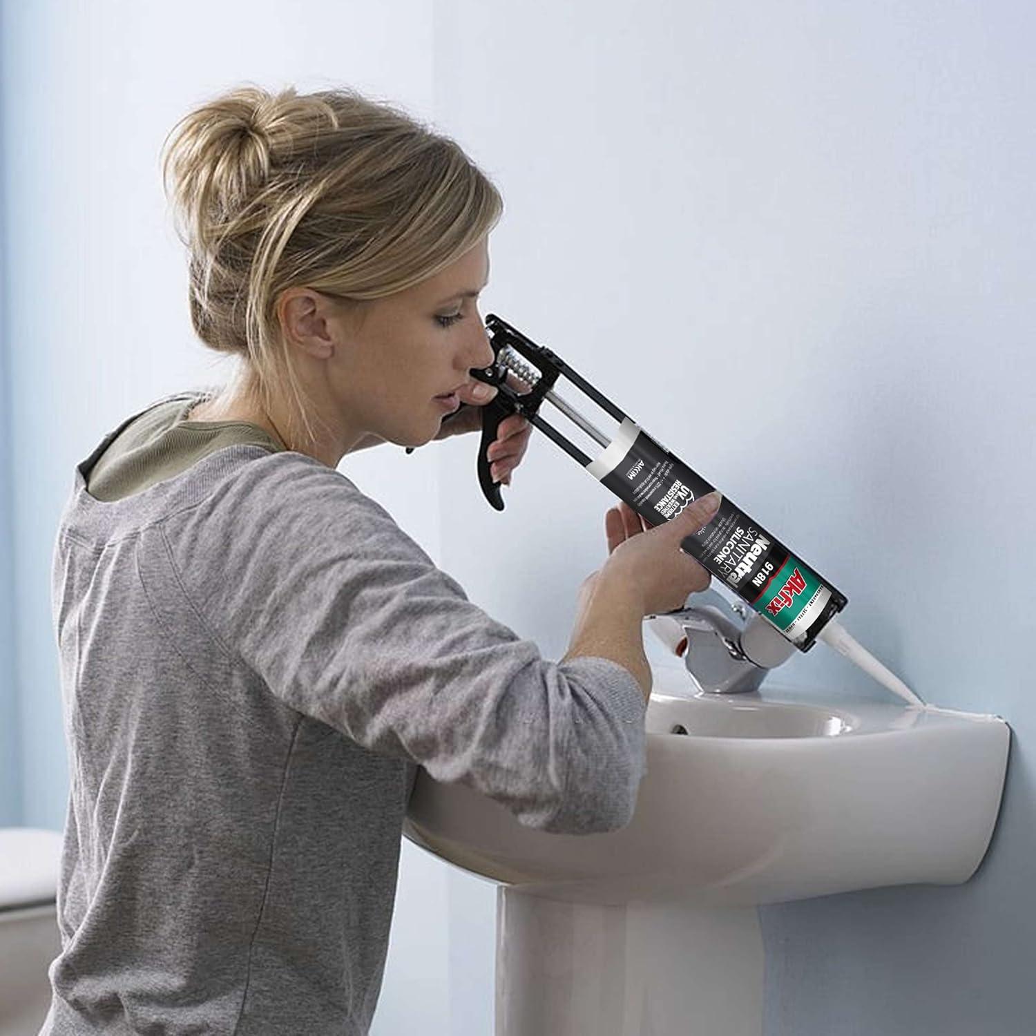 Sellador de Silicona Akfix 918N Blanco 2x310 ml para Cocina y Baño