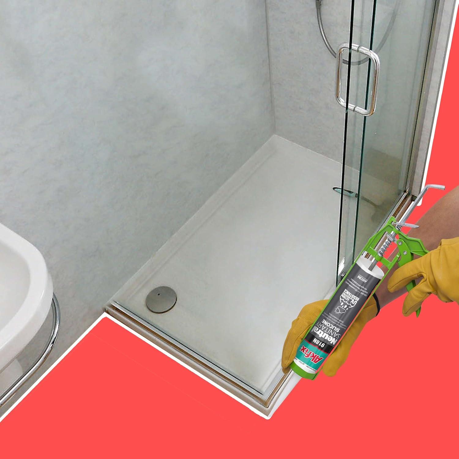 Sellador de Silicona Akfix 918N Blanco 2x310 ml para Cocina y Baño