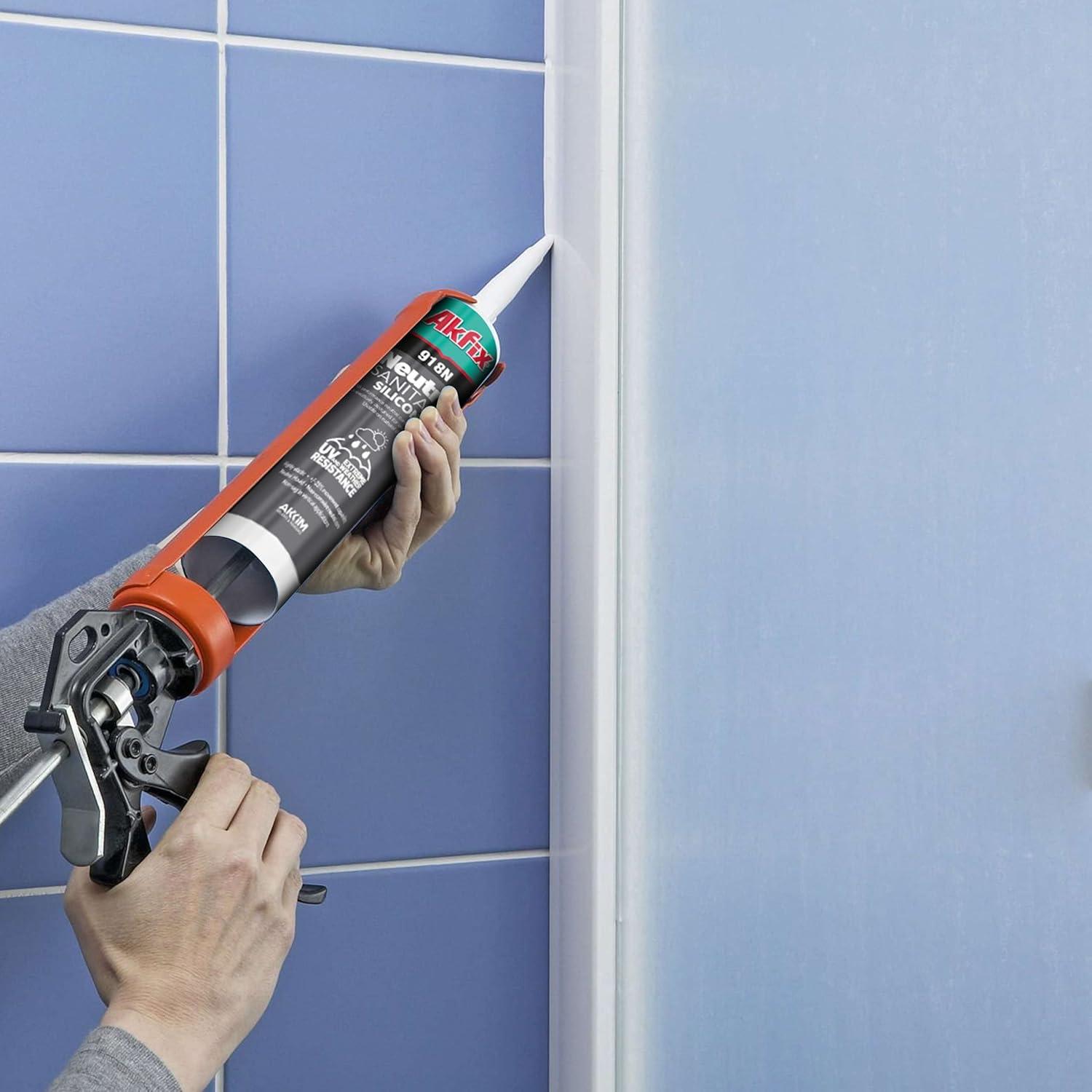 Sellador de Silicona Akfix 918N Blanco 2x310 ml para Cocina y Baño