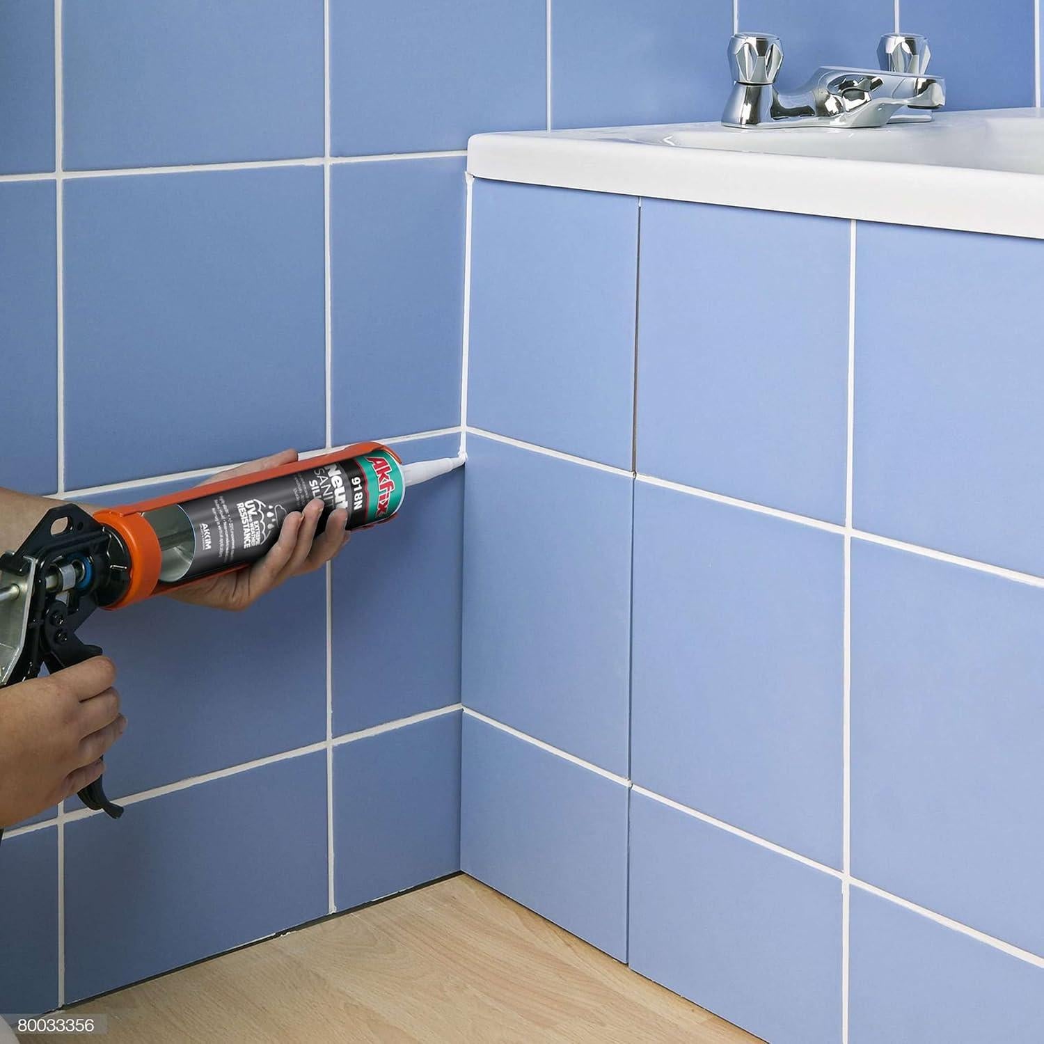 Sellador de Silicona Akfix 918N Blanco 2x310 ml para Cocina y Baño