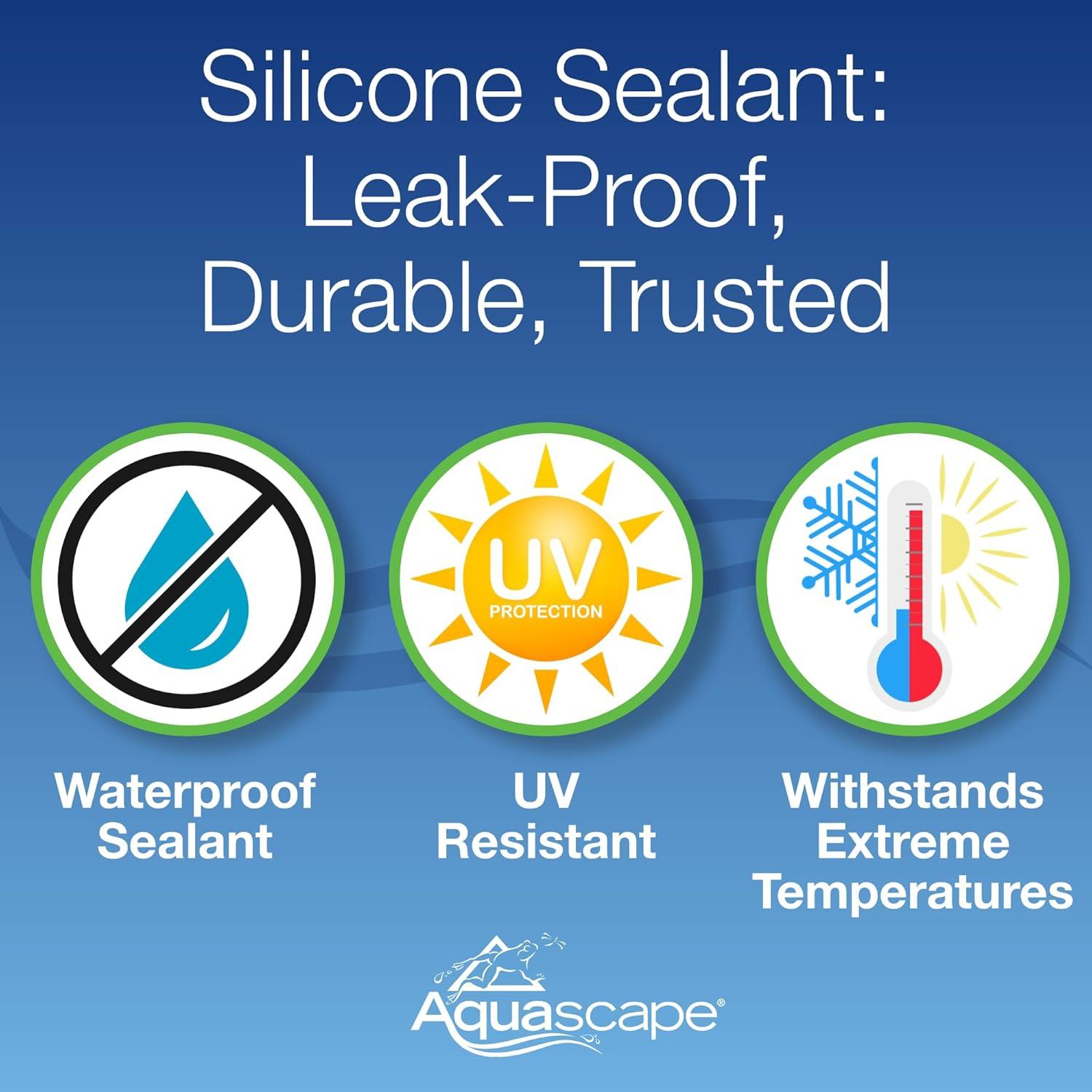 Sellador de Silicona Negro Aquascape 29186 - 286.3 g Impermeable