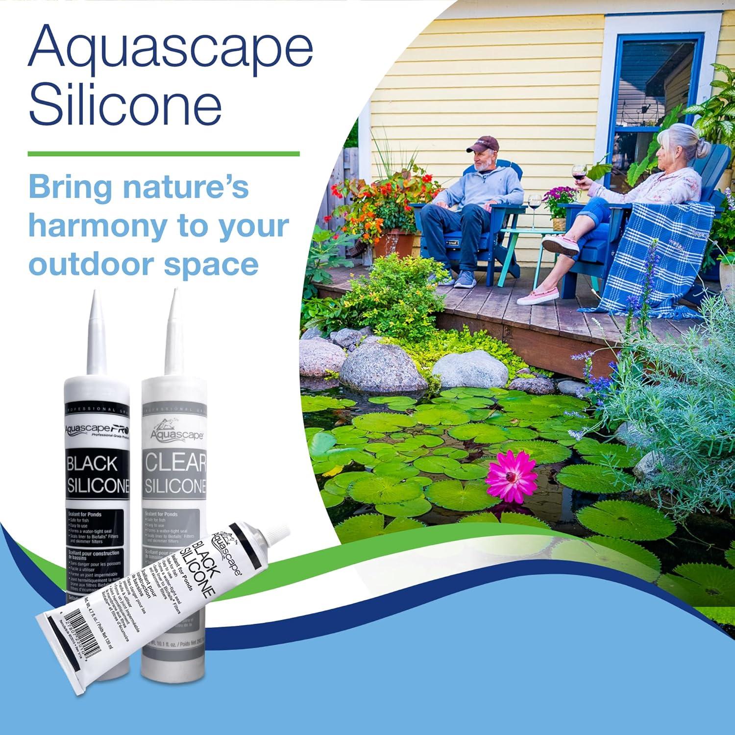 Sellador de Silicona Negro Aquascape 29186 - 286.3 g Impermeable