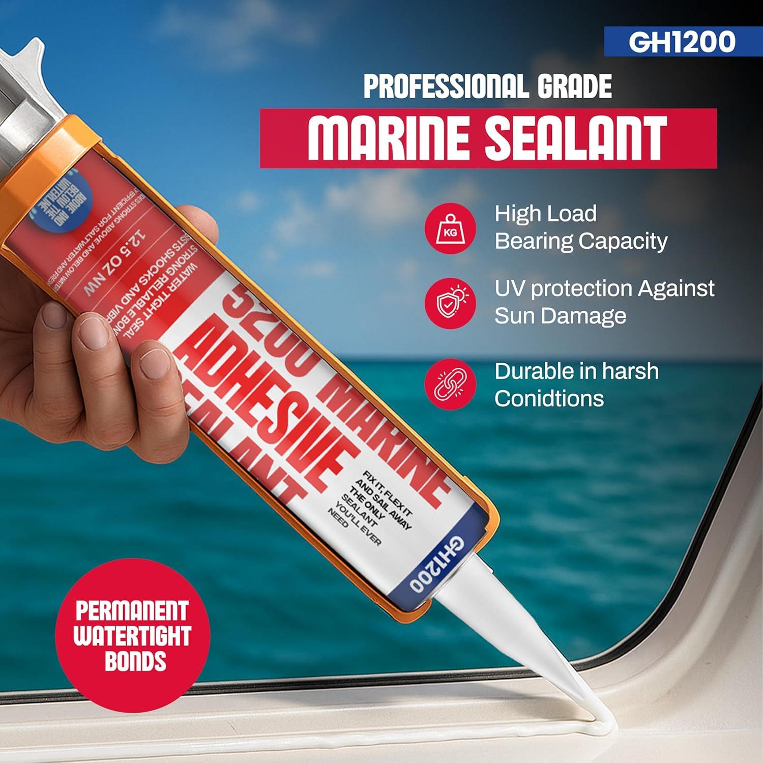 Sellador Marino GH1200 Blanco 354.88 g - Impermeable y UV