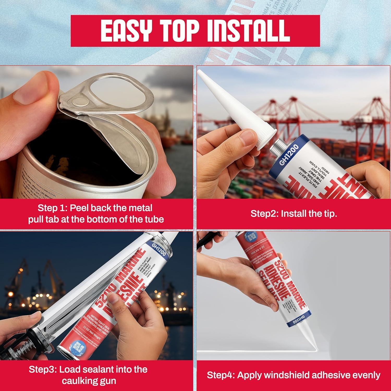 Sellador Marino GH1200 Blanco 354.88 g - Impermeable y UV