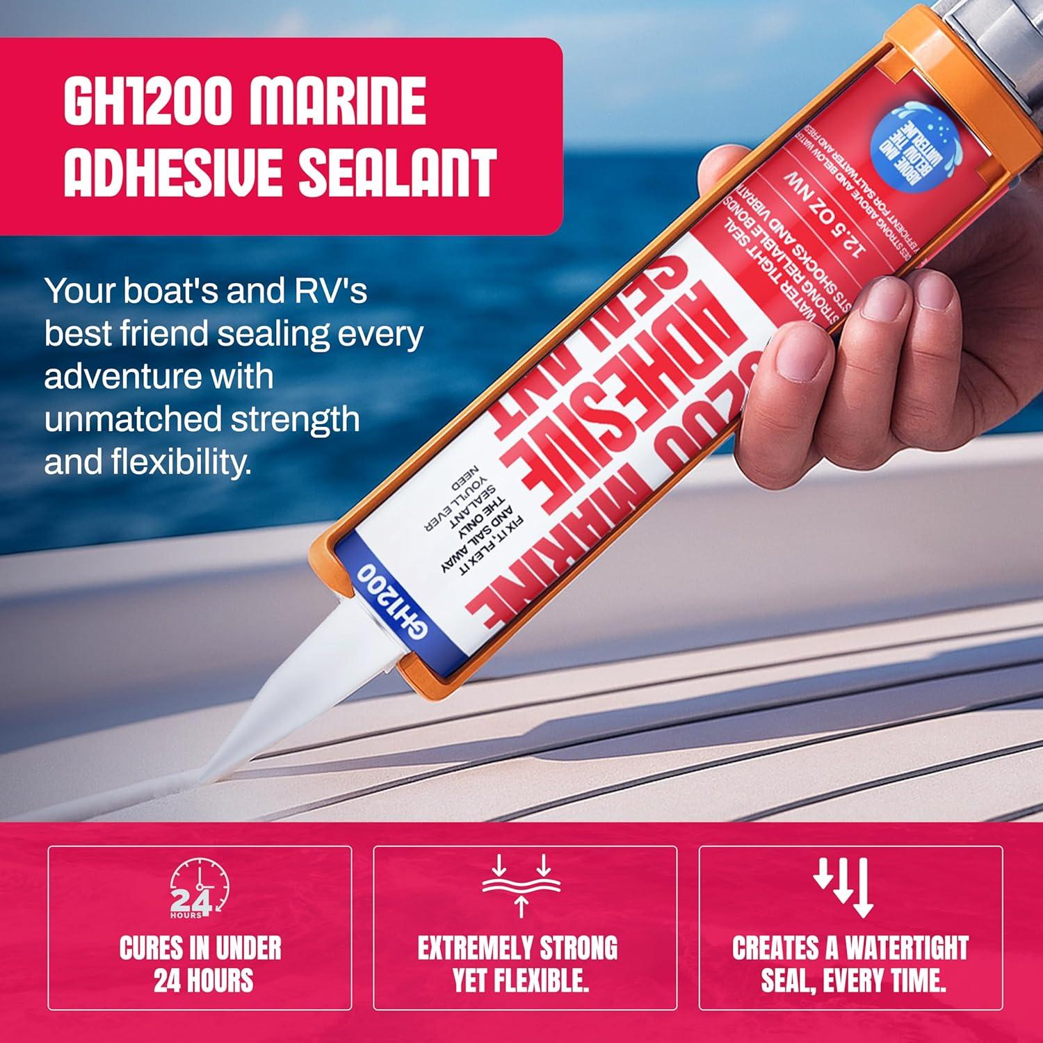 Sellador Marino GH1200 Blanco 354.88 g - Impermeable y UV