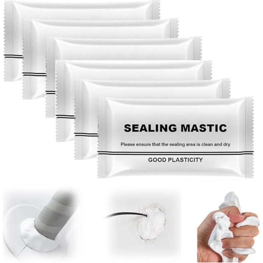Waterproof Sealant Mastic, 2025 Upgrade Repair Sealing Clay Type White Waterproof Sealant Mastic, Quick Mending Mud for Holes and Gaps Wall Filler (3)