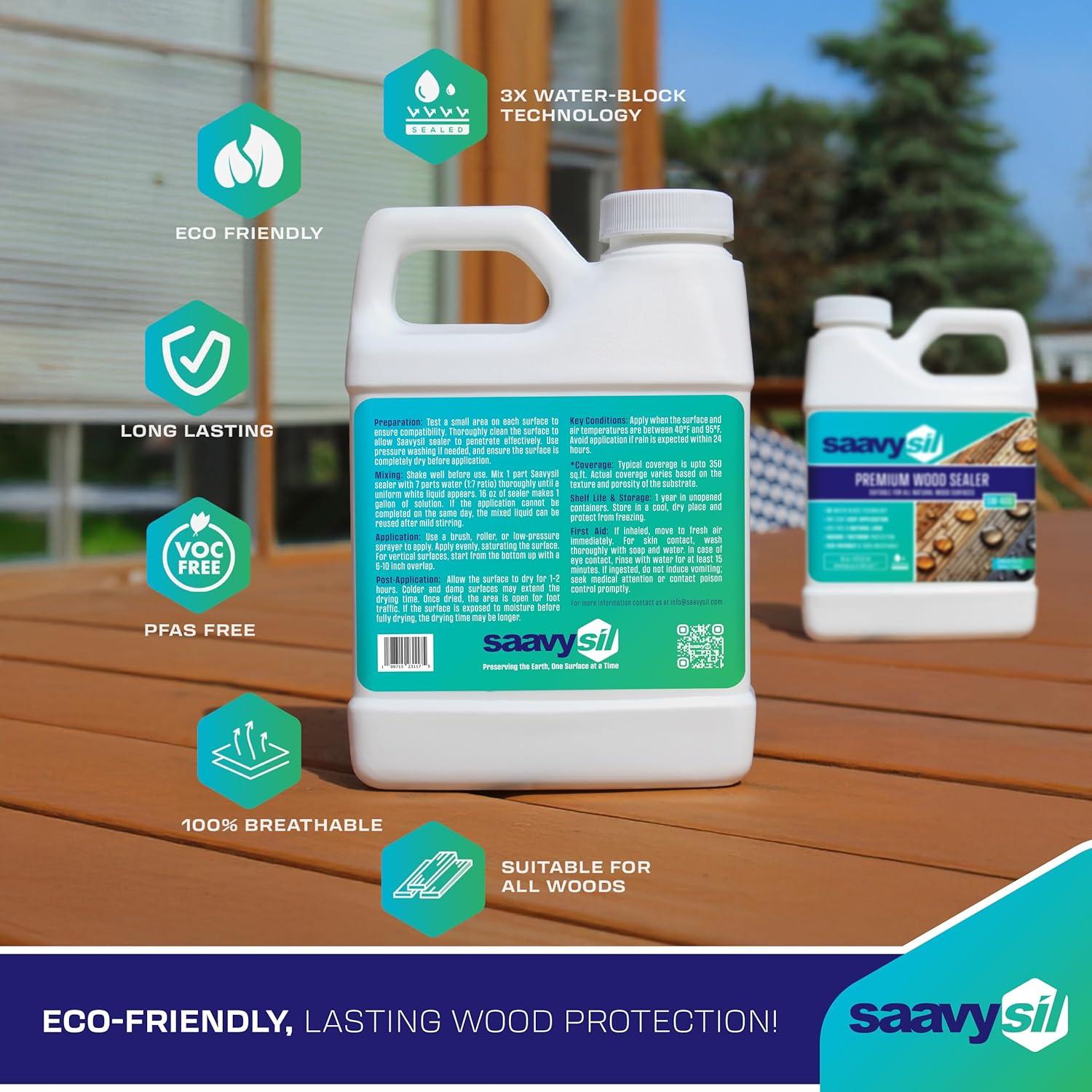 Sellador de Madera Ecológico Saavysil 16 oz Impermeable