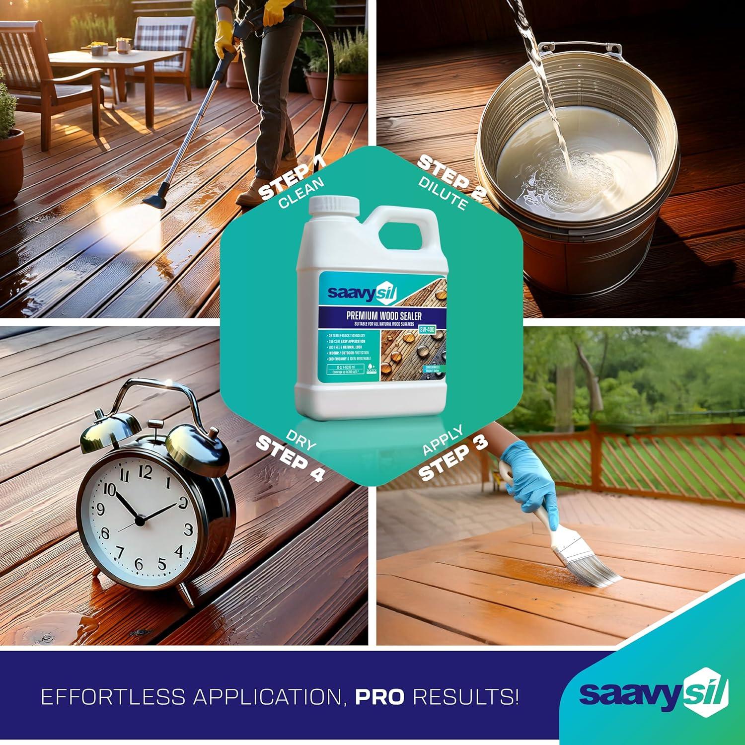 Sellador de Madera Ecológico Saavysil 16 oz Impermeable