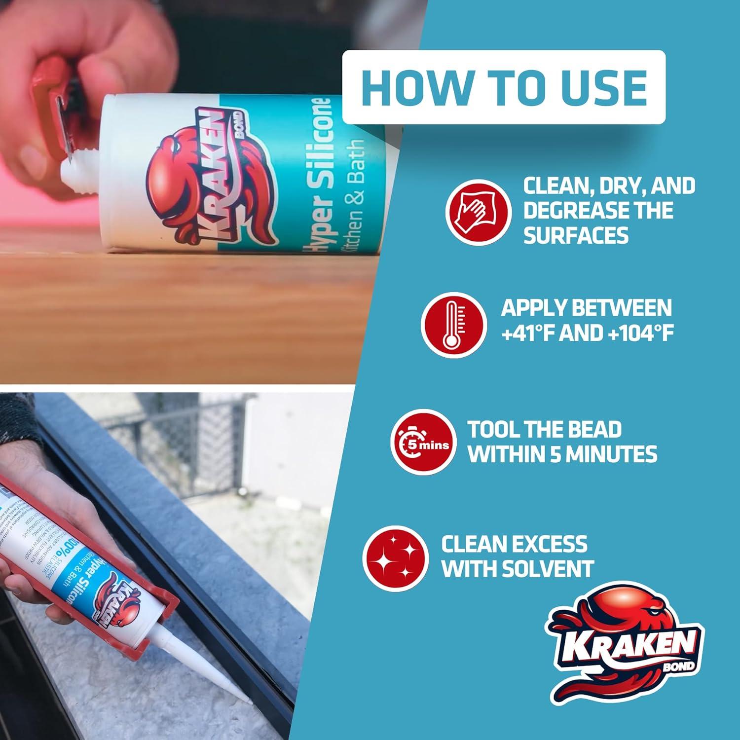 Sellador de Calafateo Kraken Bond 100% Silicona 300ml
