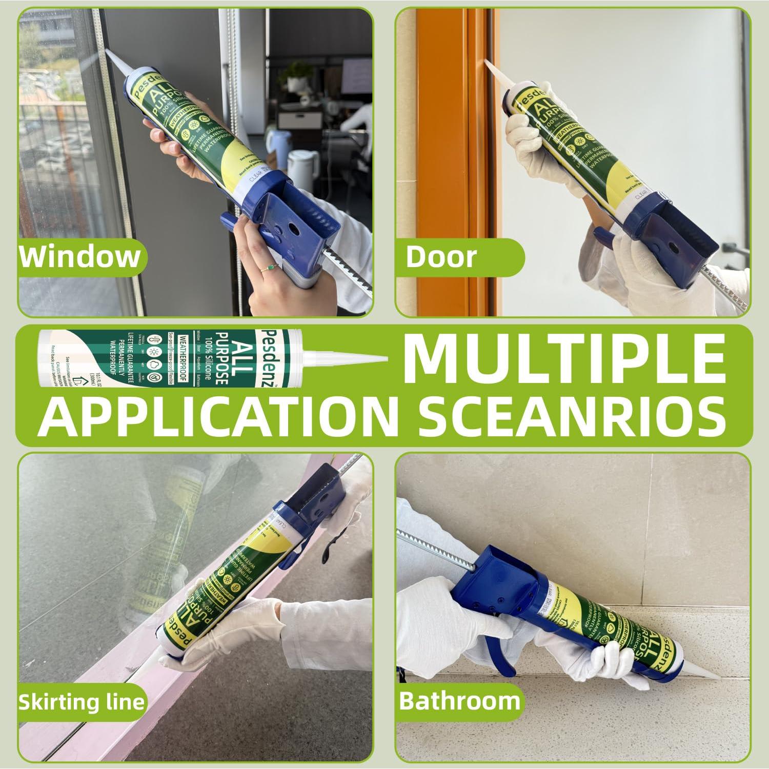 Sellador de Silicona Universal Pesdenz Gris 284 g - 100% Impermeable