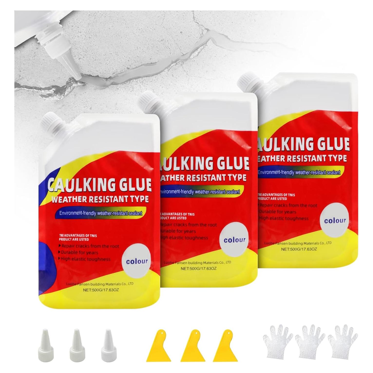 Relleno de Grietas de Concreto BUXUNA 3PCS Sellador Impermeable