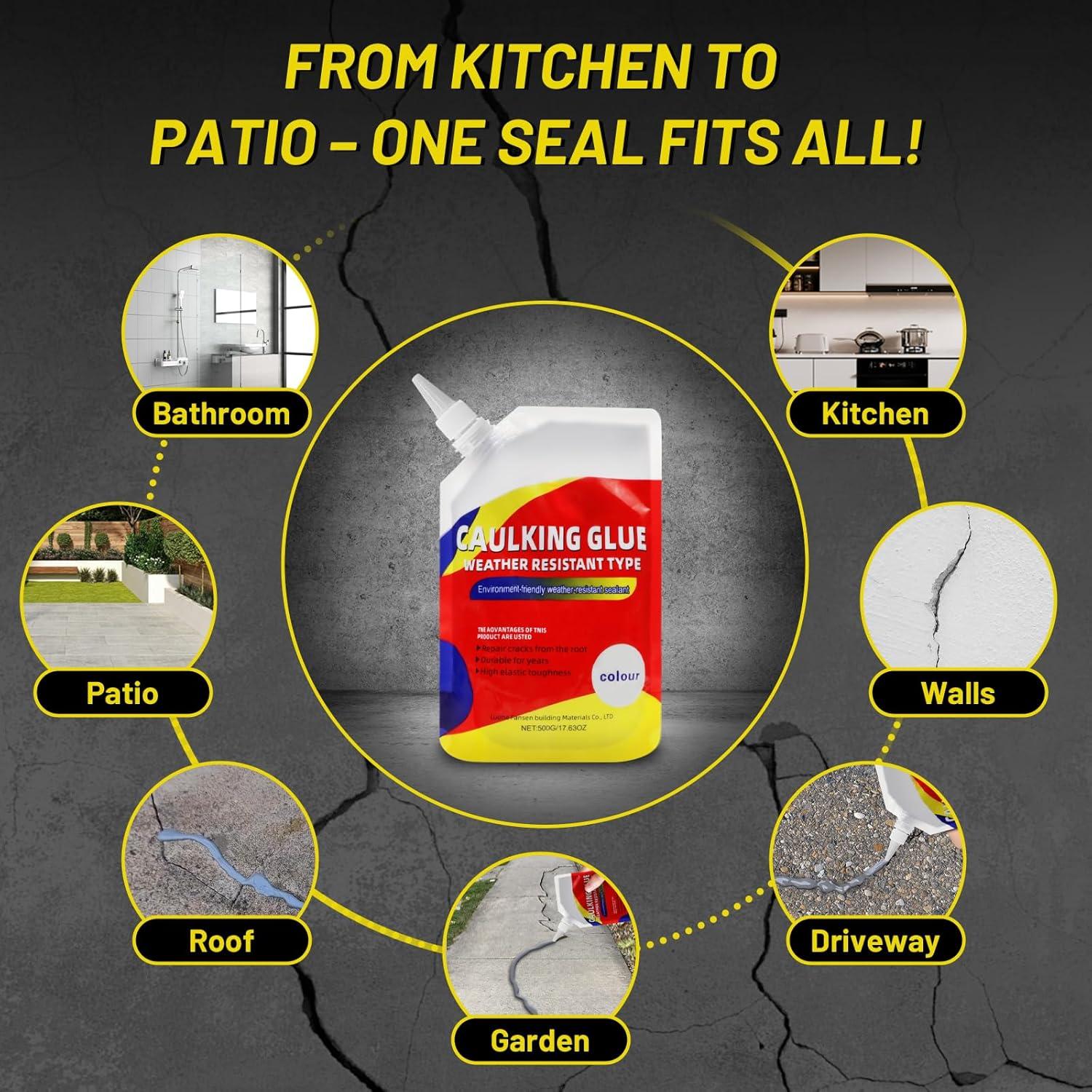 Relleno de Grietas de Concreto BUXUNA 3PCS Sellador Impermeable