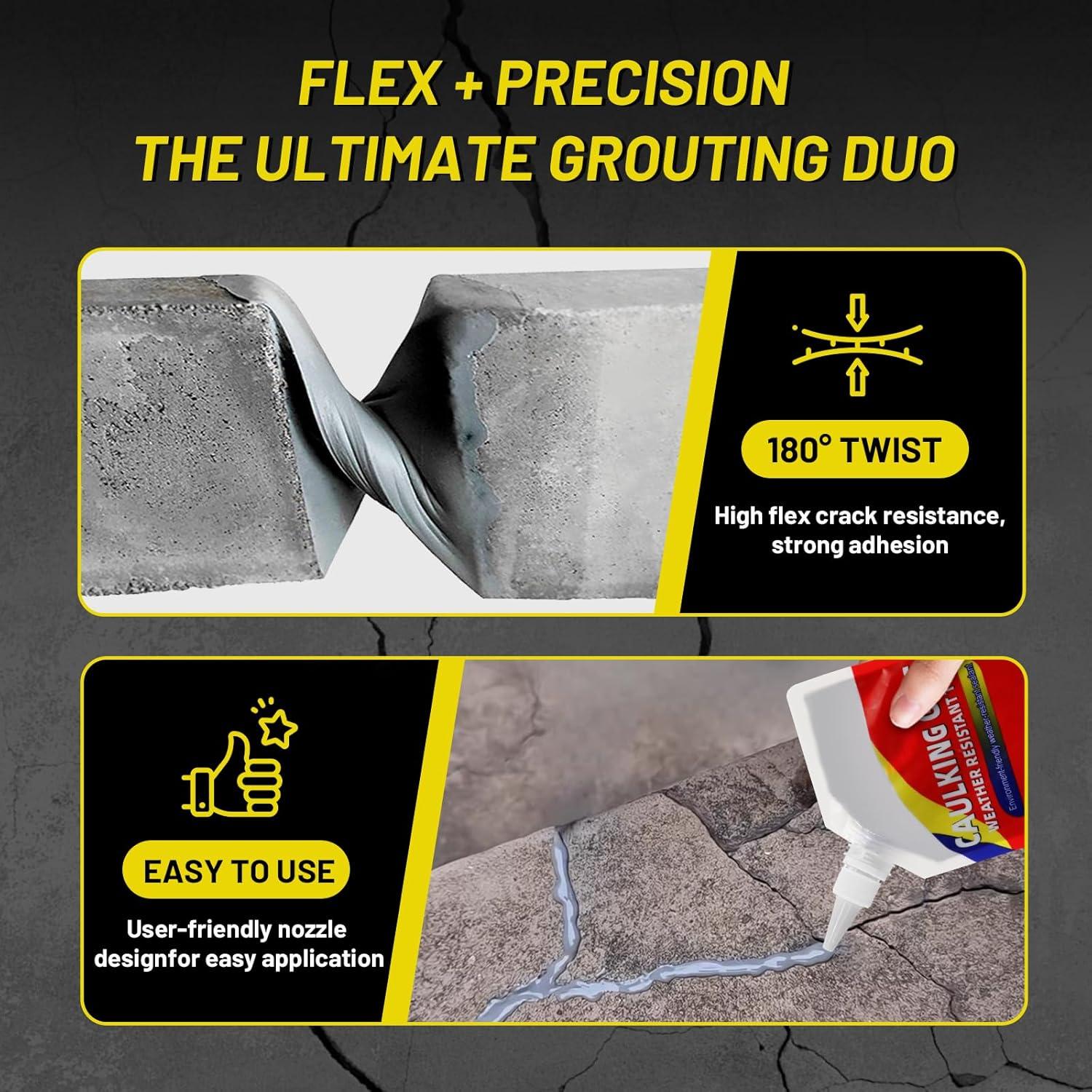 Relleno de Grietas de Concreto BUXUNA 3PCS Sellador Impermeable