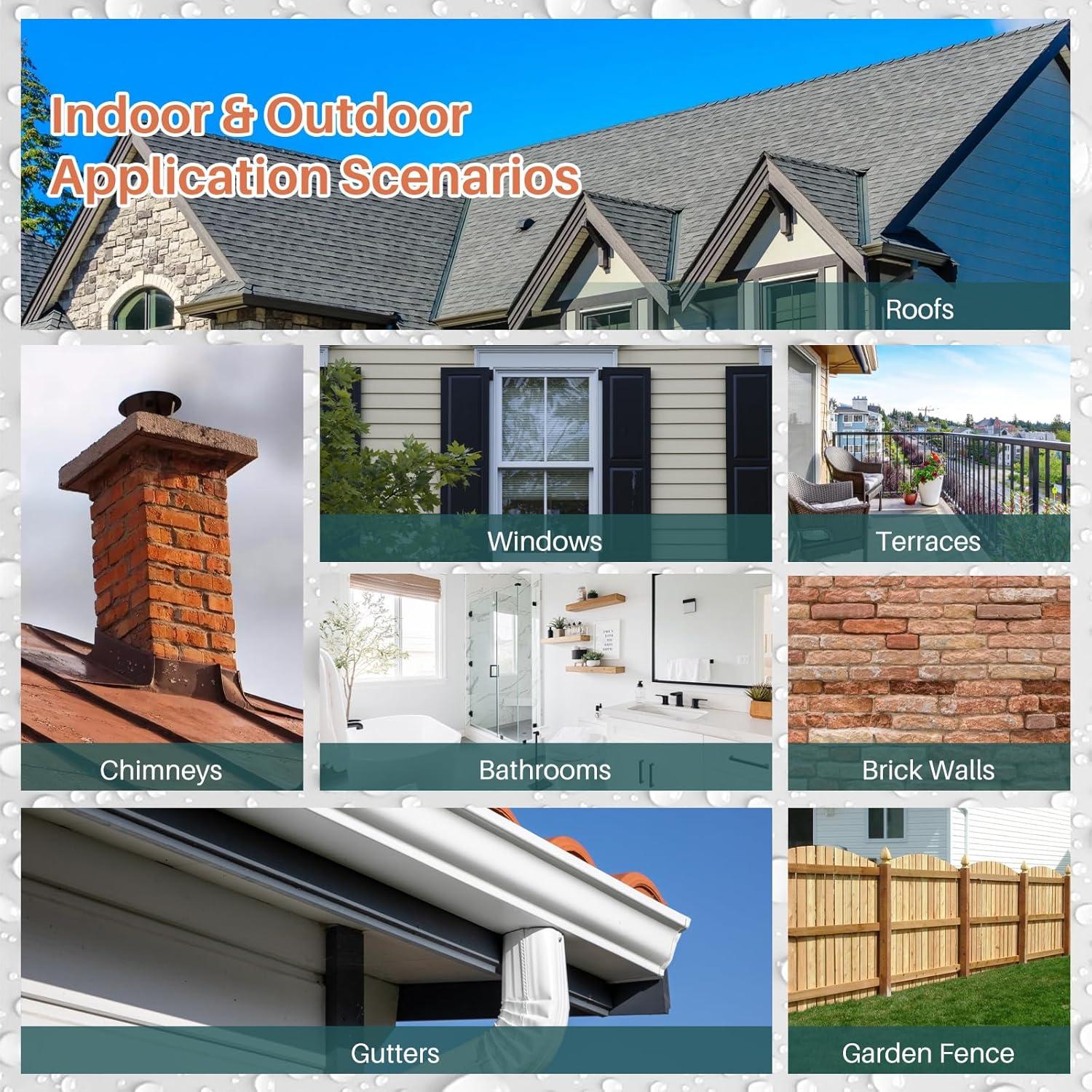 Sellador Impermeable Transparente Tkaimy 32oz para Techos y Paredes