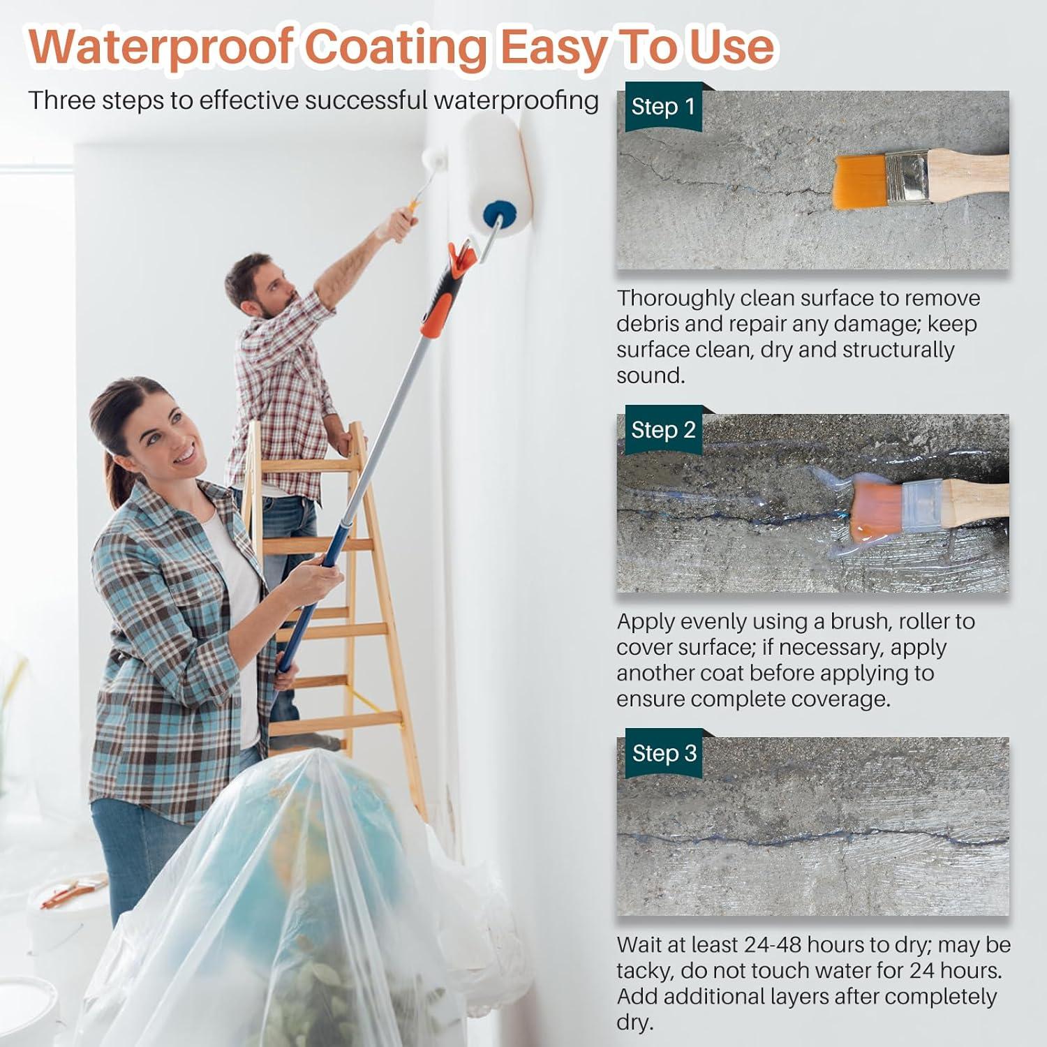 Sellador Impermeable Transparente Tkaimy 32oz para Techos y Paredes