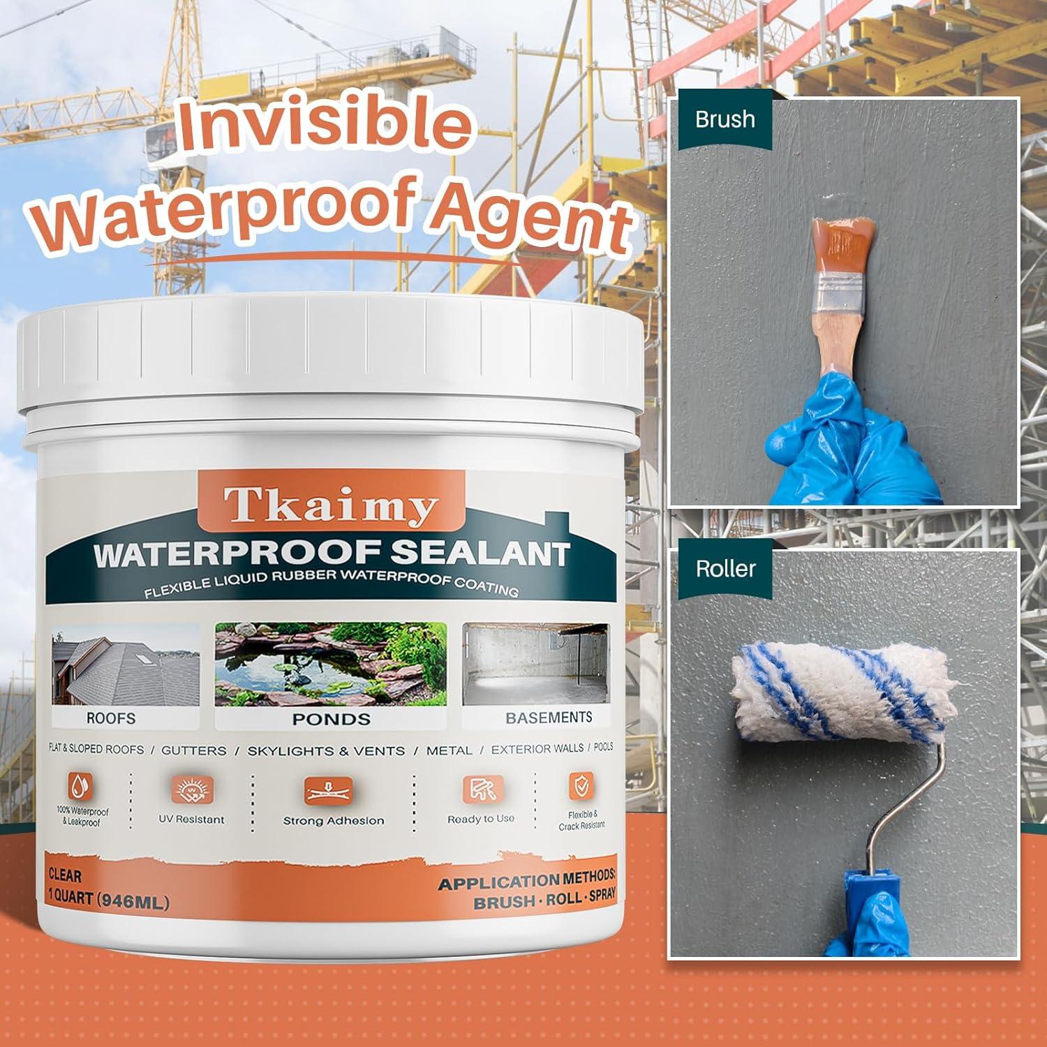 Sellador Impermeable Transparente Tkaimy 32oz para Techos y Paredes