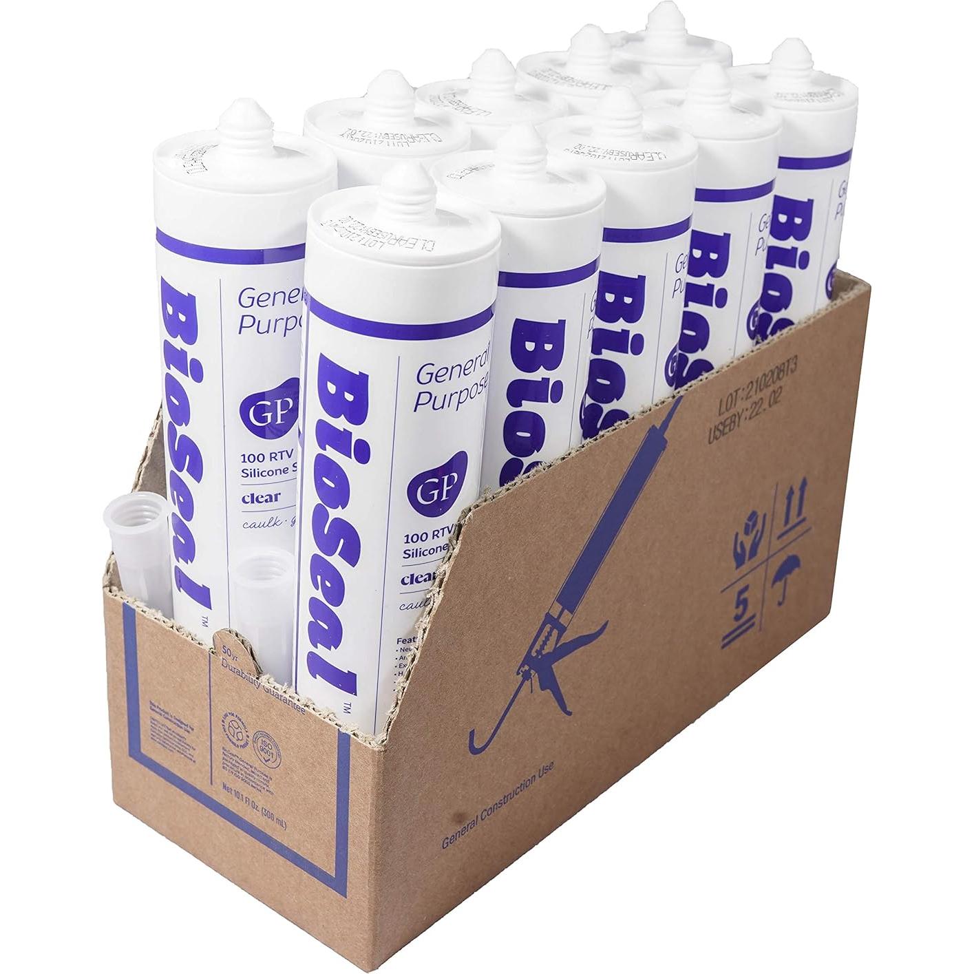 Sellador Silicona BioSeal 100% RTV 284g Sin Olor - Paquete 10