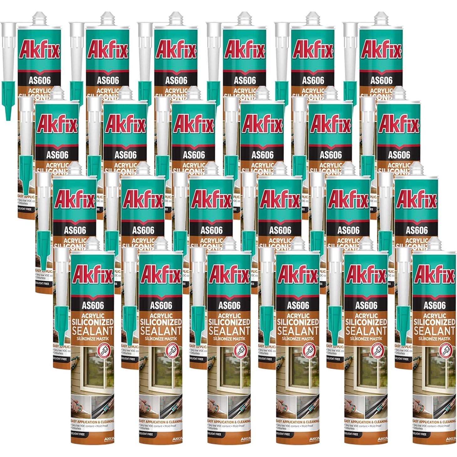 Sellador Acrílico Blanco Akfix AS606 - Paquete de 24 Unidades