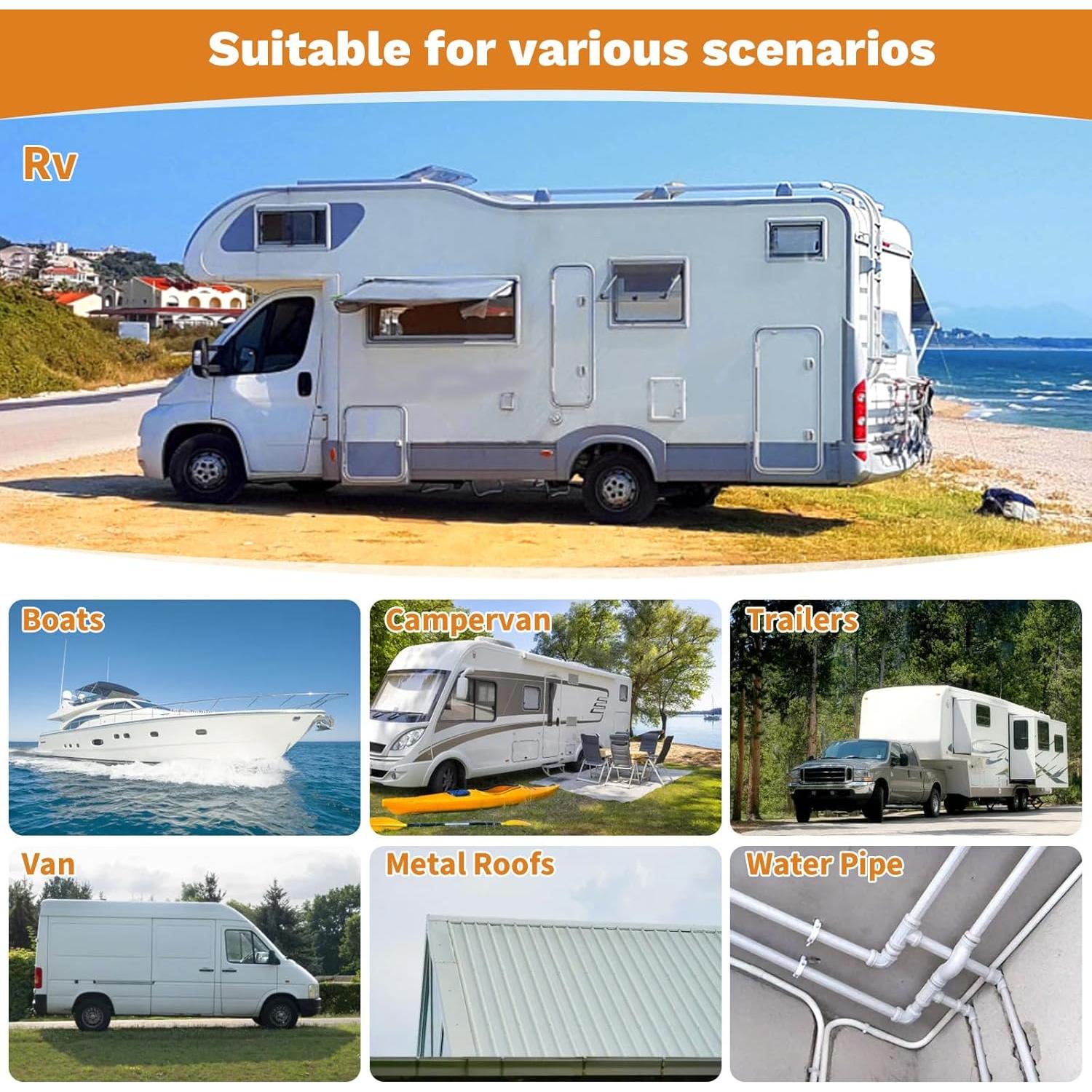 Cinta Sellante para Techo de RV Hanotic 10 cm x 15 m Resistente UV