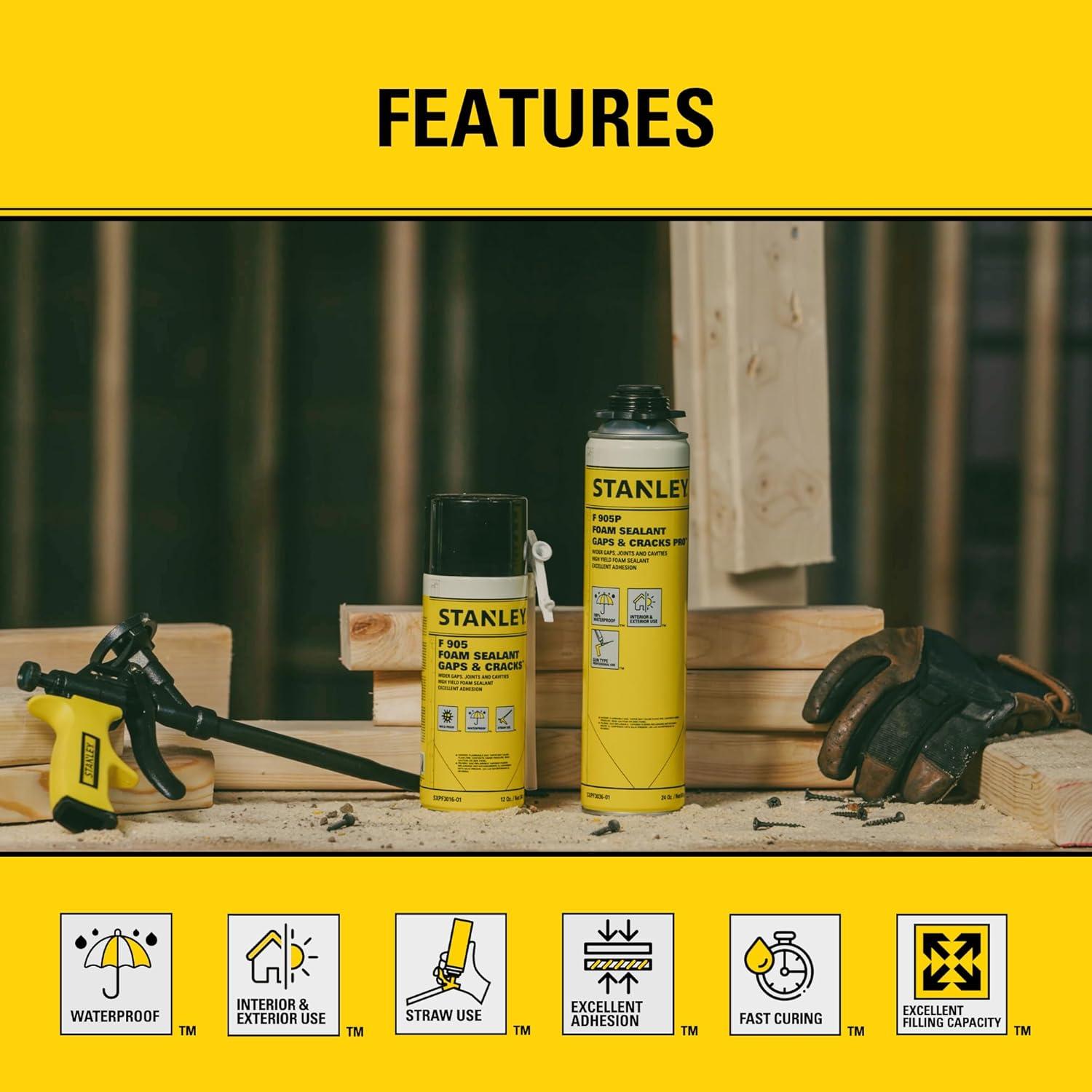 Sellador de Espuma Stanley F905P 2x24 Oz - Aislante Impermeable