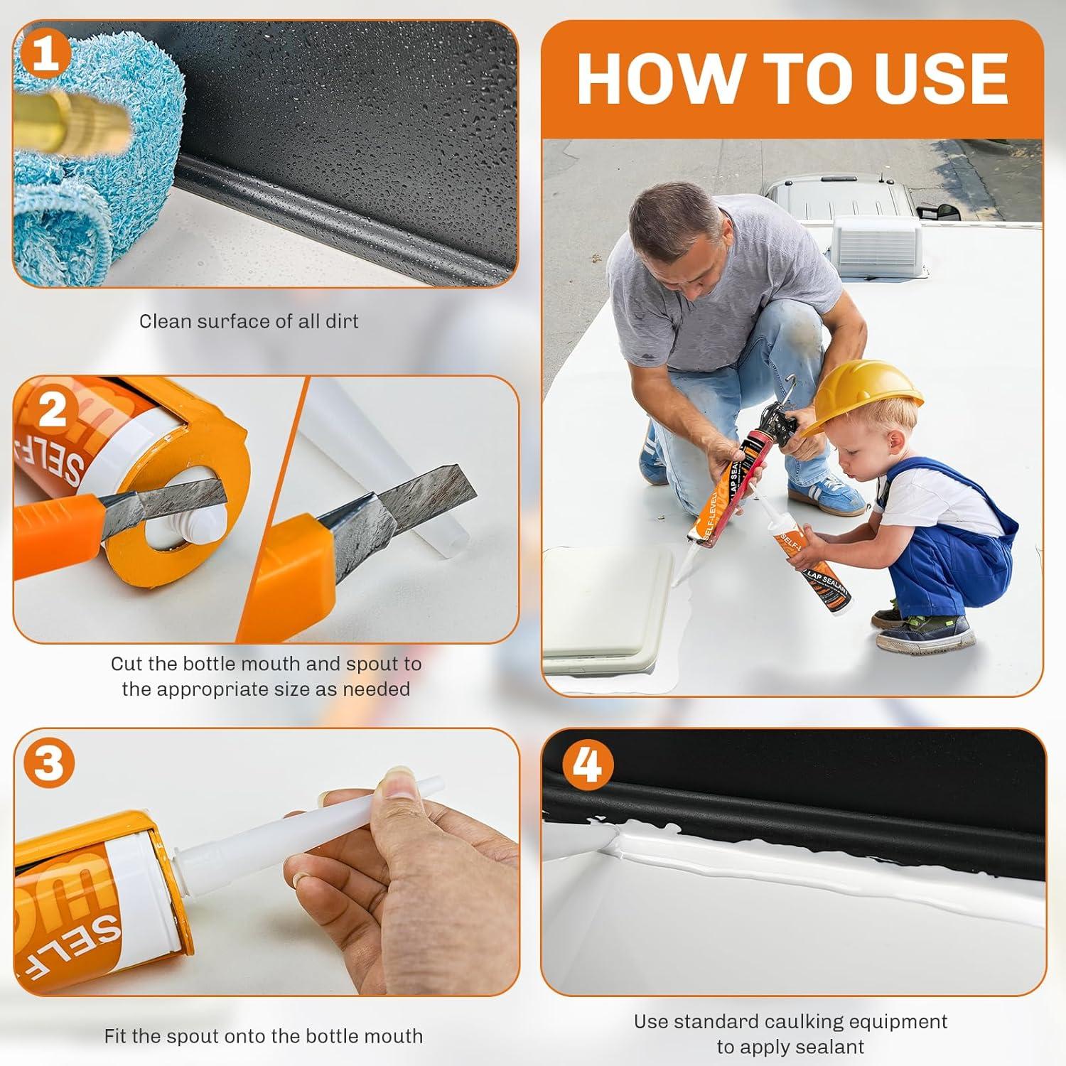 Sellador de Techo WELLUCK Blanco para RV 292g - 2 Paquetes