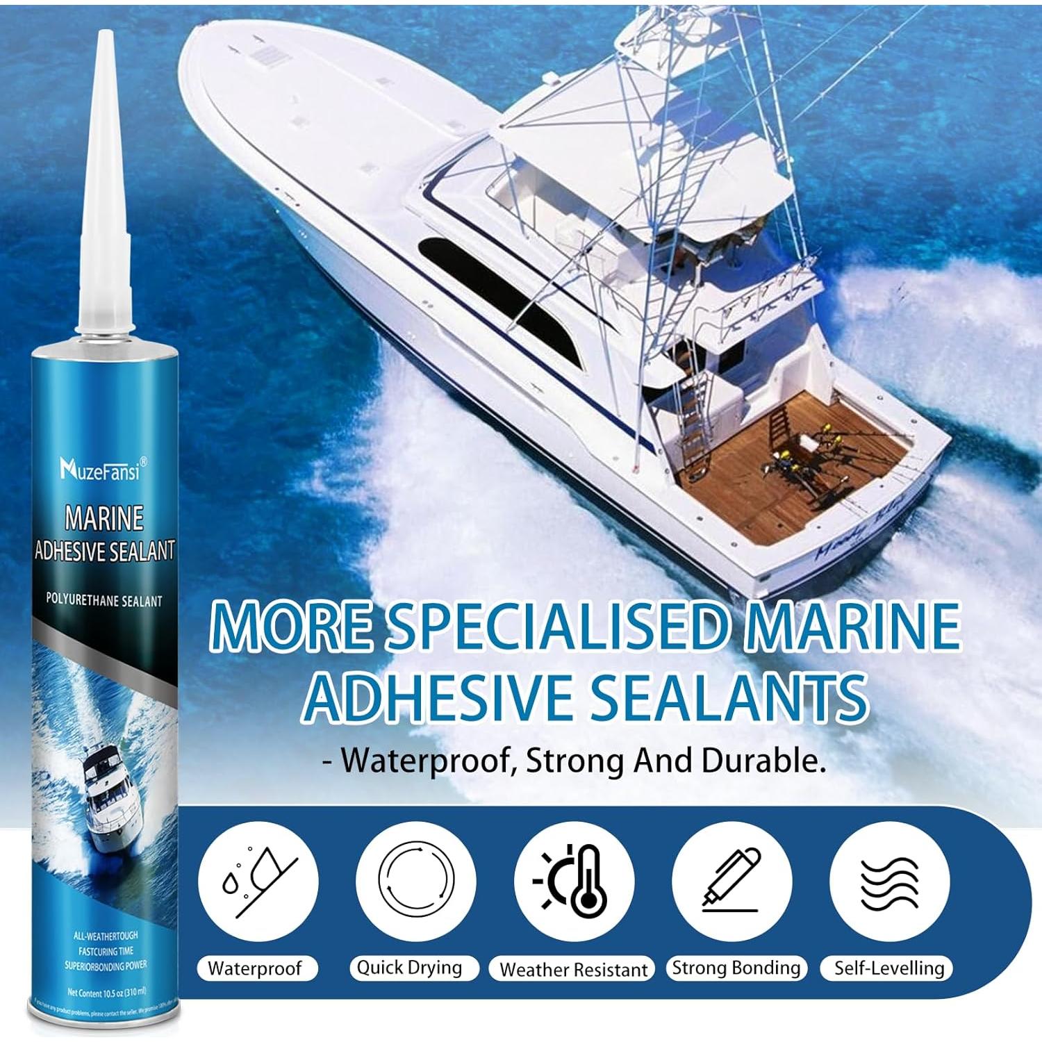 Sellador Marino 5200 MuzeFansi 2 Paquete 10oz Impermeable UV