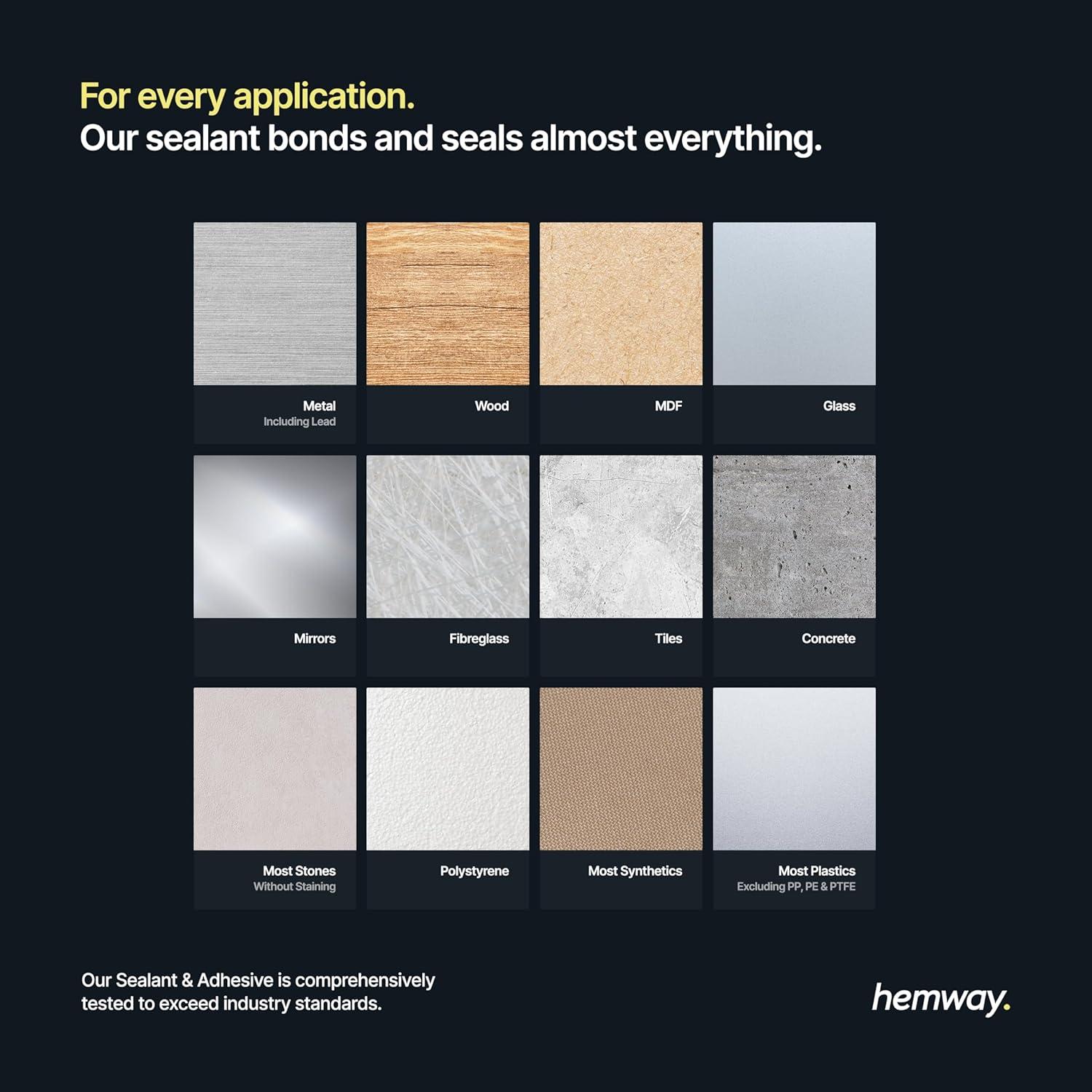 Sellador Polimérico Híbrido Hemway 300 ml Gris Claro - Impermeable y Sin Olor