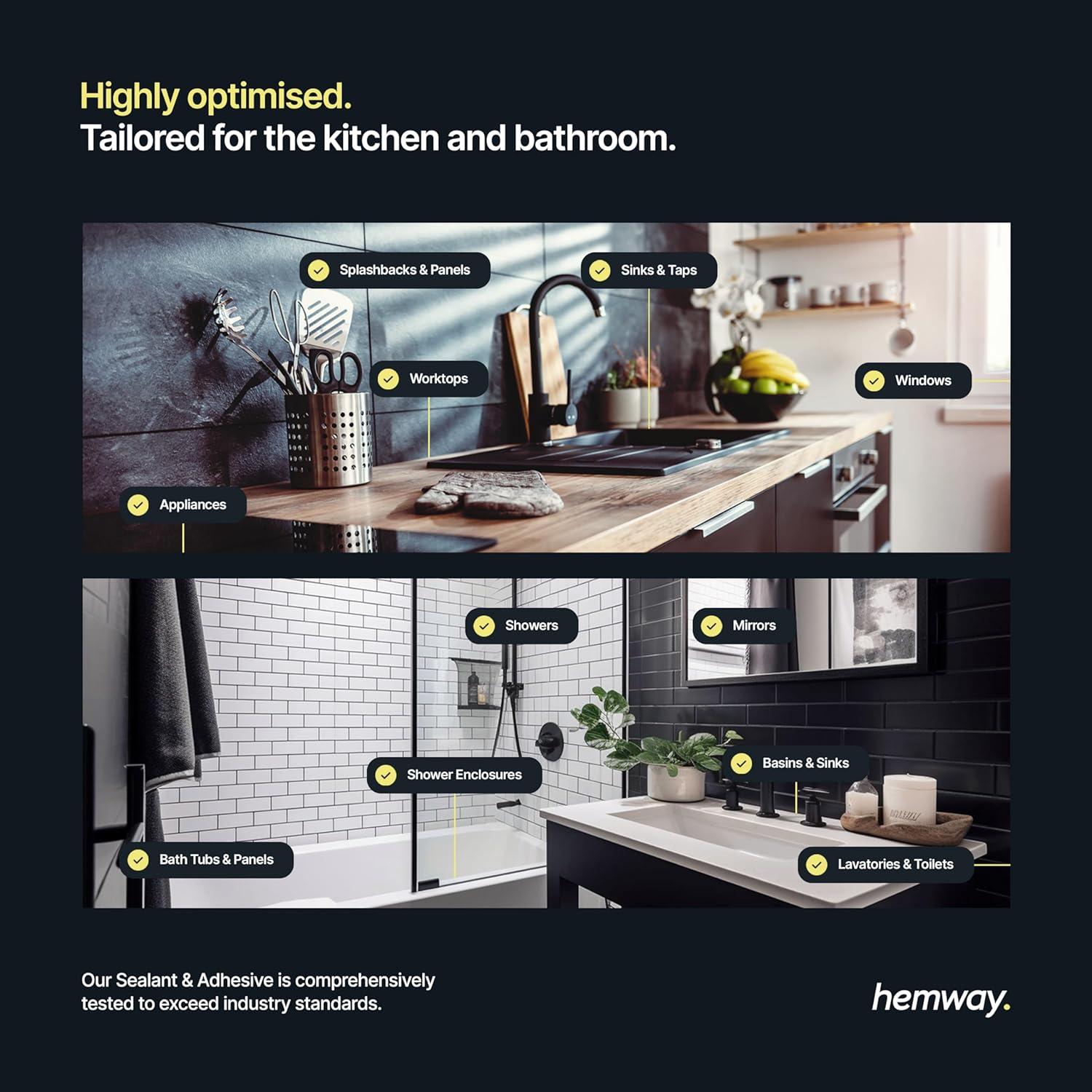 Sellador Polimérico Híbrido Hemway 300 ml Gris Claro - Impermeable y Sin Olor