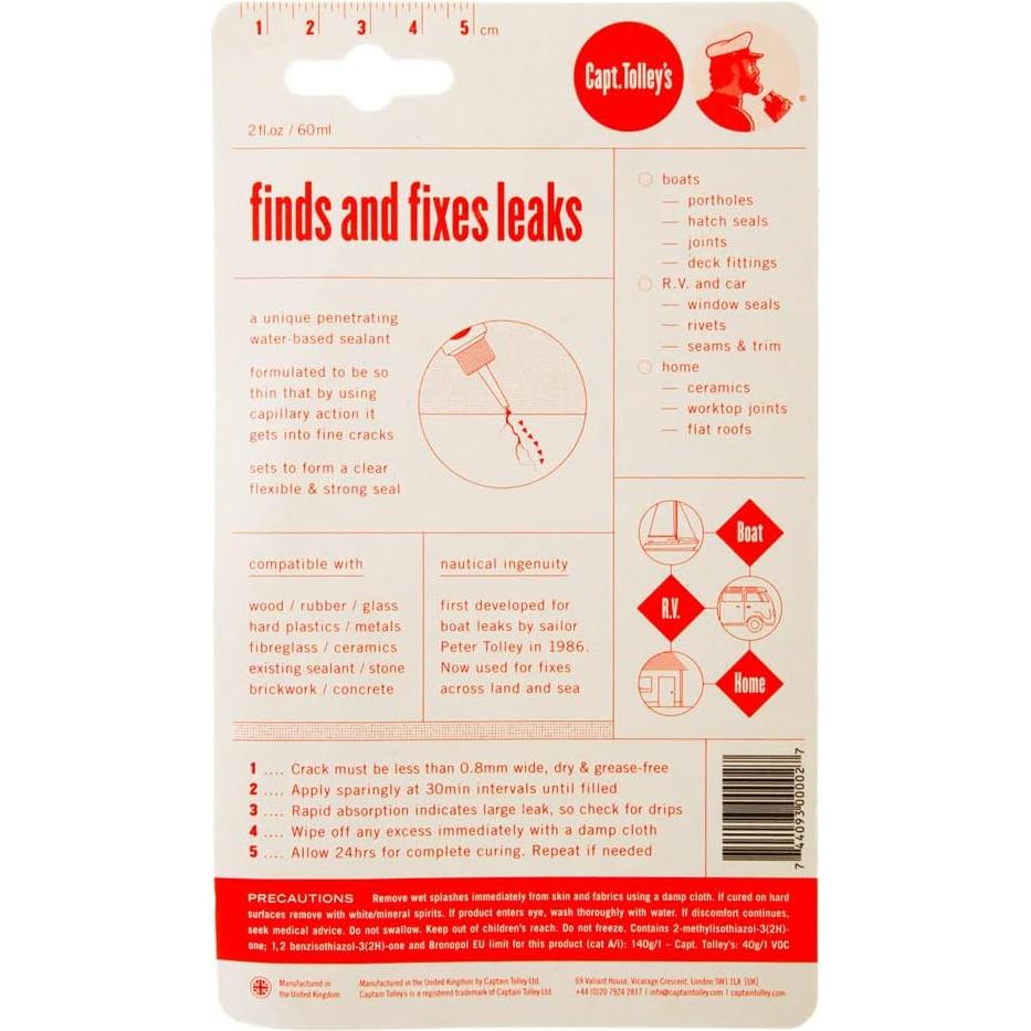 Sellador de Grietas Captain Tolley 60ml - Impermeable y Transparente