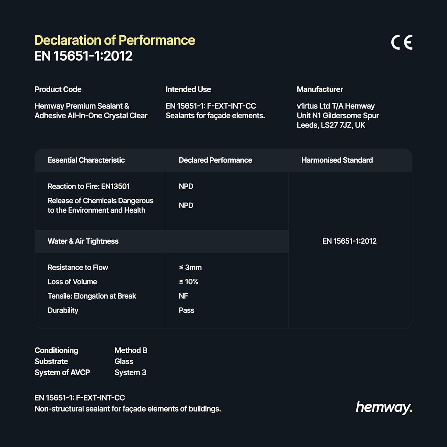 Sellador y Adhesivo Híbrido Hemway 300 ml - Transparente - 3 Paquete