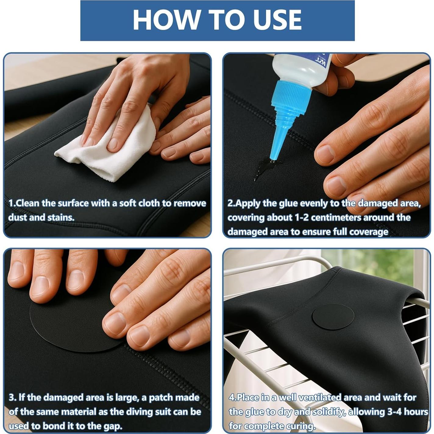 Kit de Reparación de Trajes de Neopreno DINGSEN 60g Adhesivo