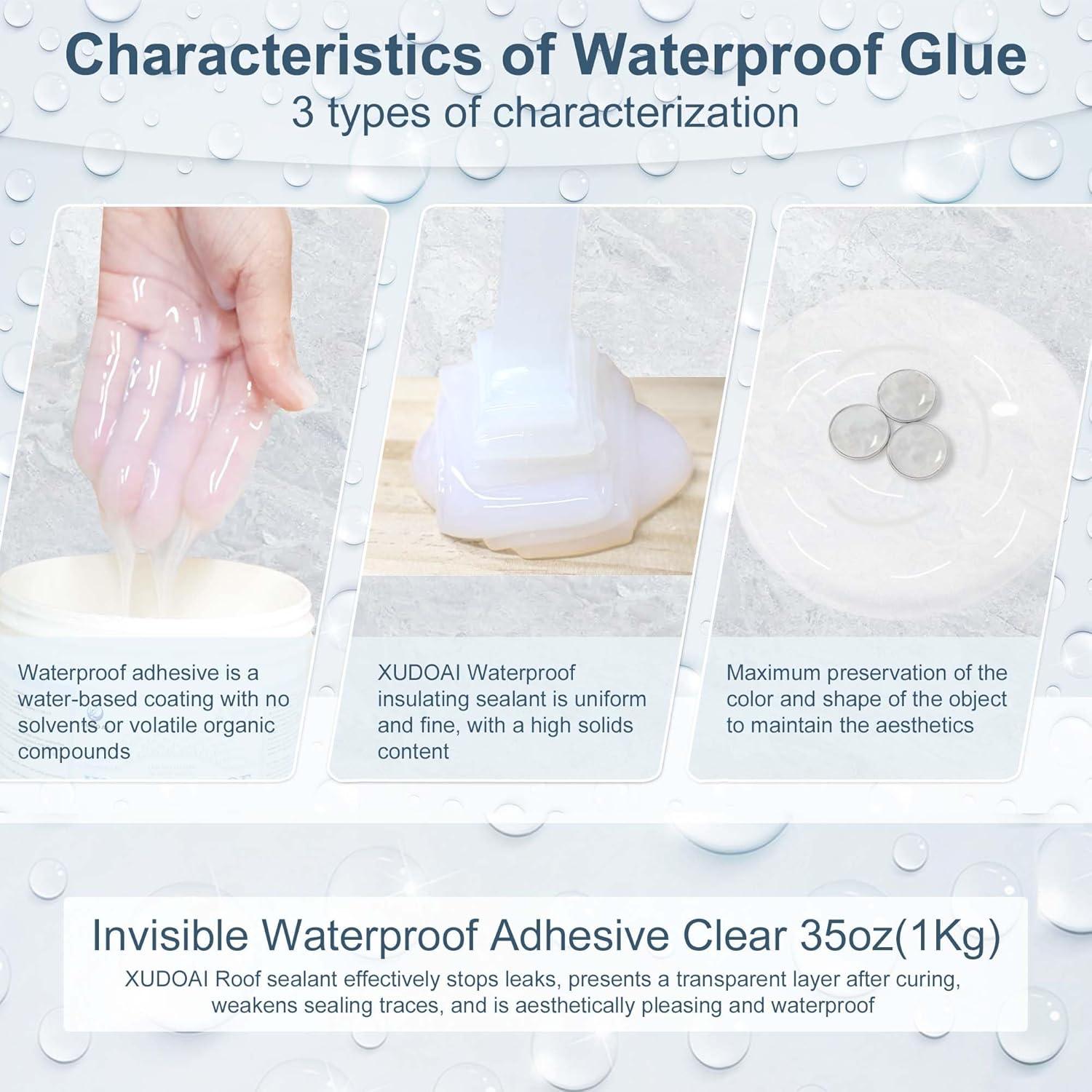 Sellador Impermeable Transparente 1L XUDOAI para Techos y Paredes