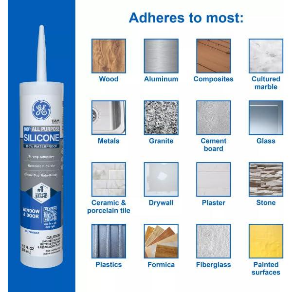 Sellador de Silicona Multiusos GE 295 ml Transparente 100% Impermeable