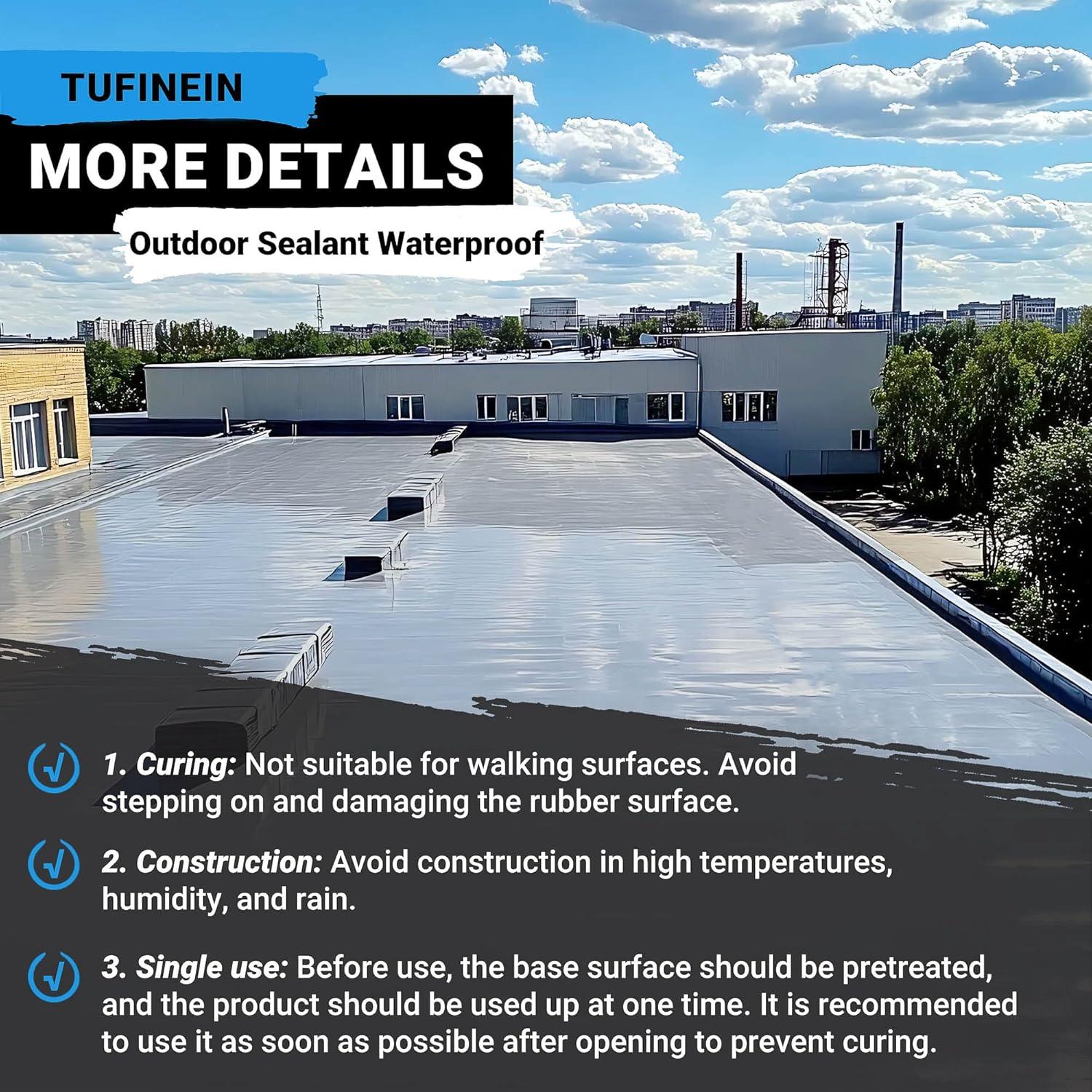 Sellador Impermeable de Caucho TUFINEIN 1.5kg Secado Rápido