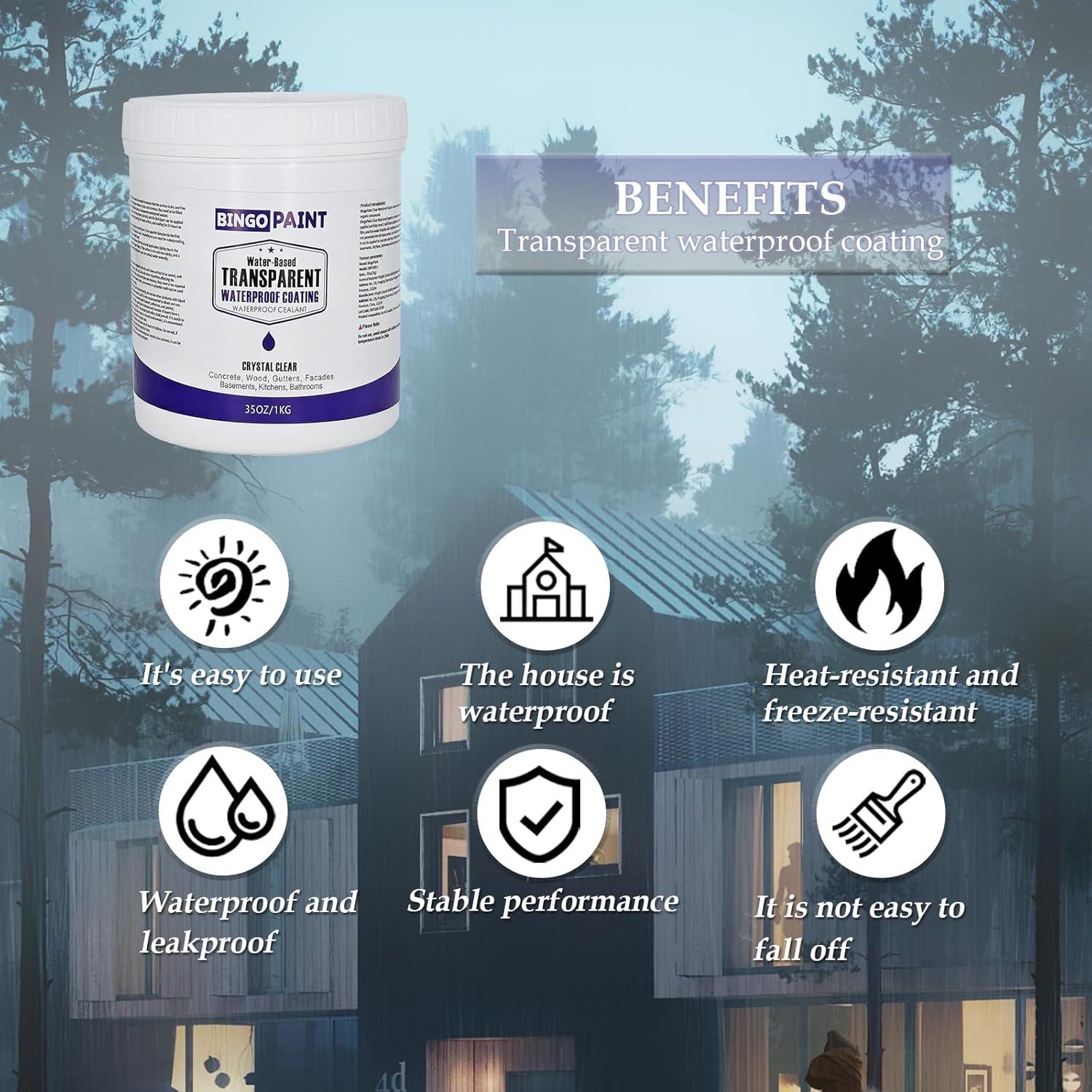 Sellador Impermeable Transparente BingoPaint 1.04L para Interiores y Exteriores