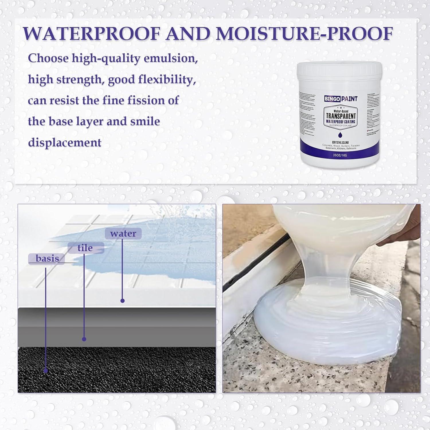 Sellador Impermeable Transparente BingoPaint 1.04L para Interiores y Exteriores