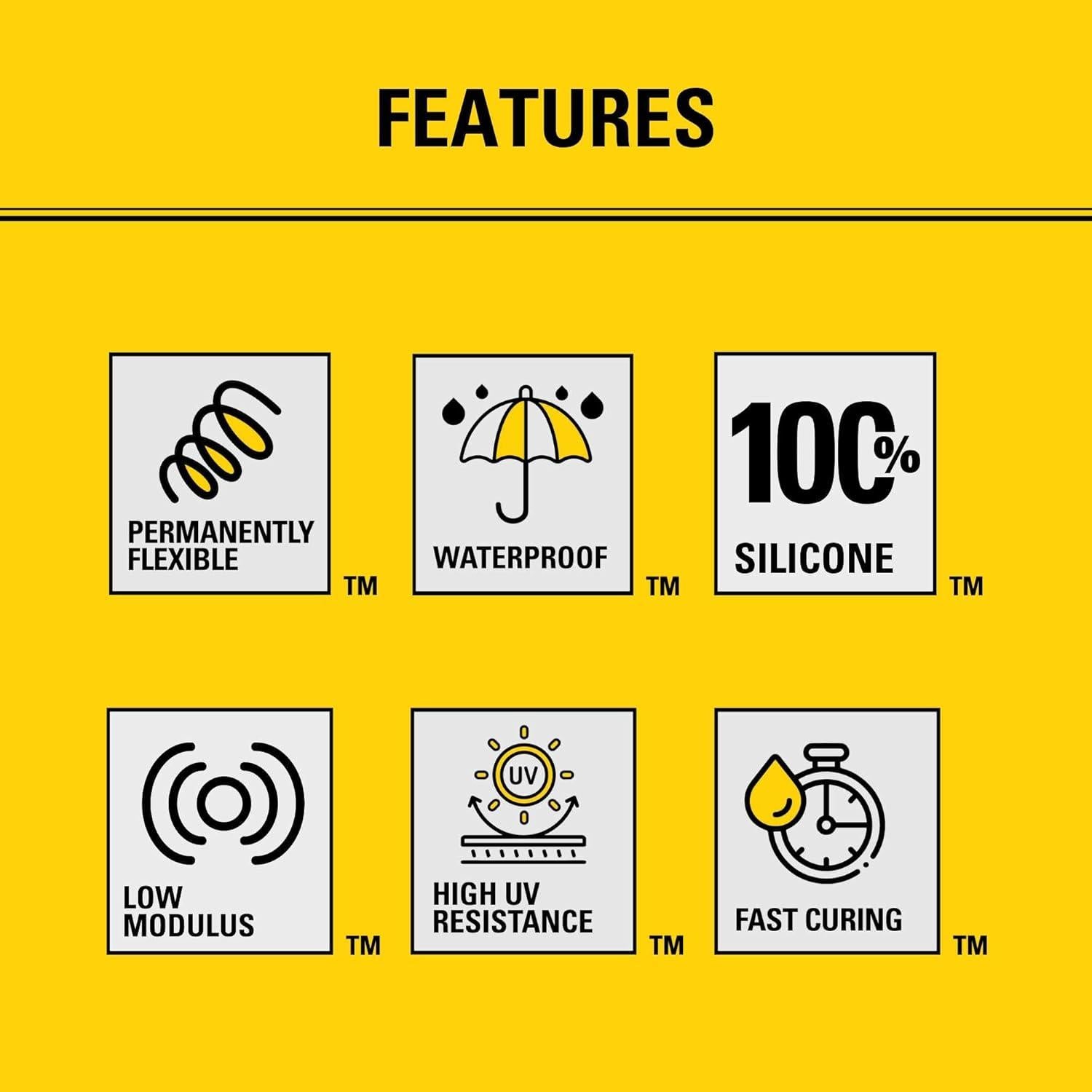 Sellador de Silicona Stanley 100% Impermeable Blanco 2x300ml