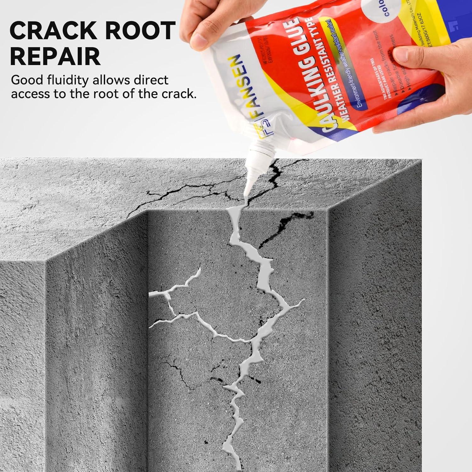 Sellador de Grietas de Concreto Impermeable Genérico 3 Piezas