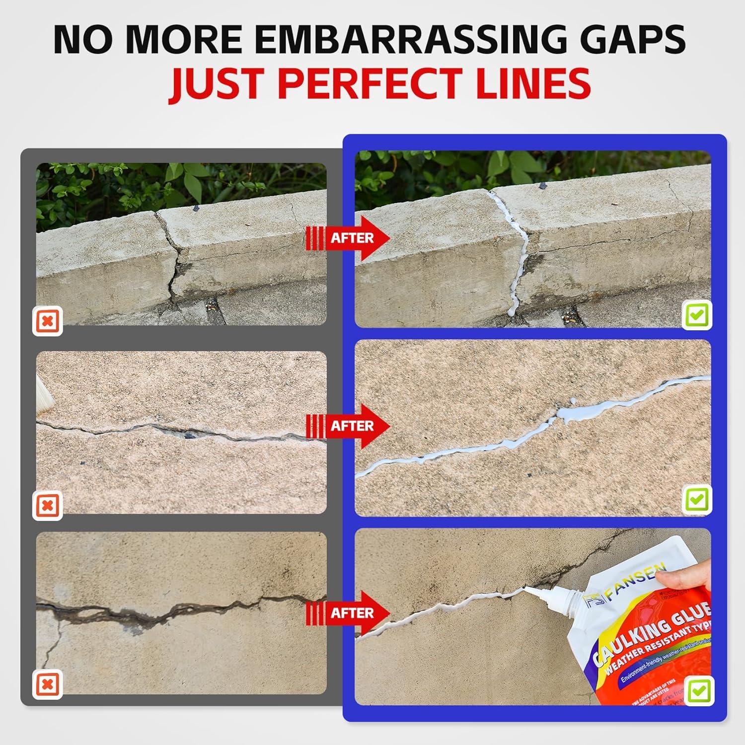 Sellador de Grietas de Concreto Impermeable Genérico 3 Piezas