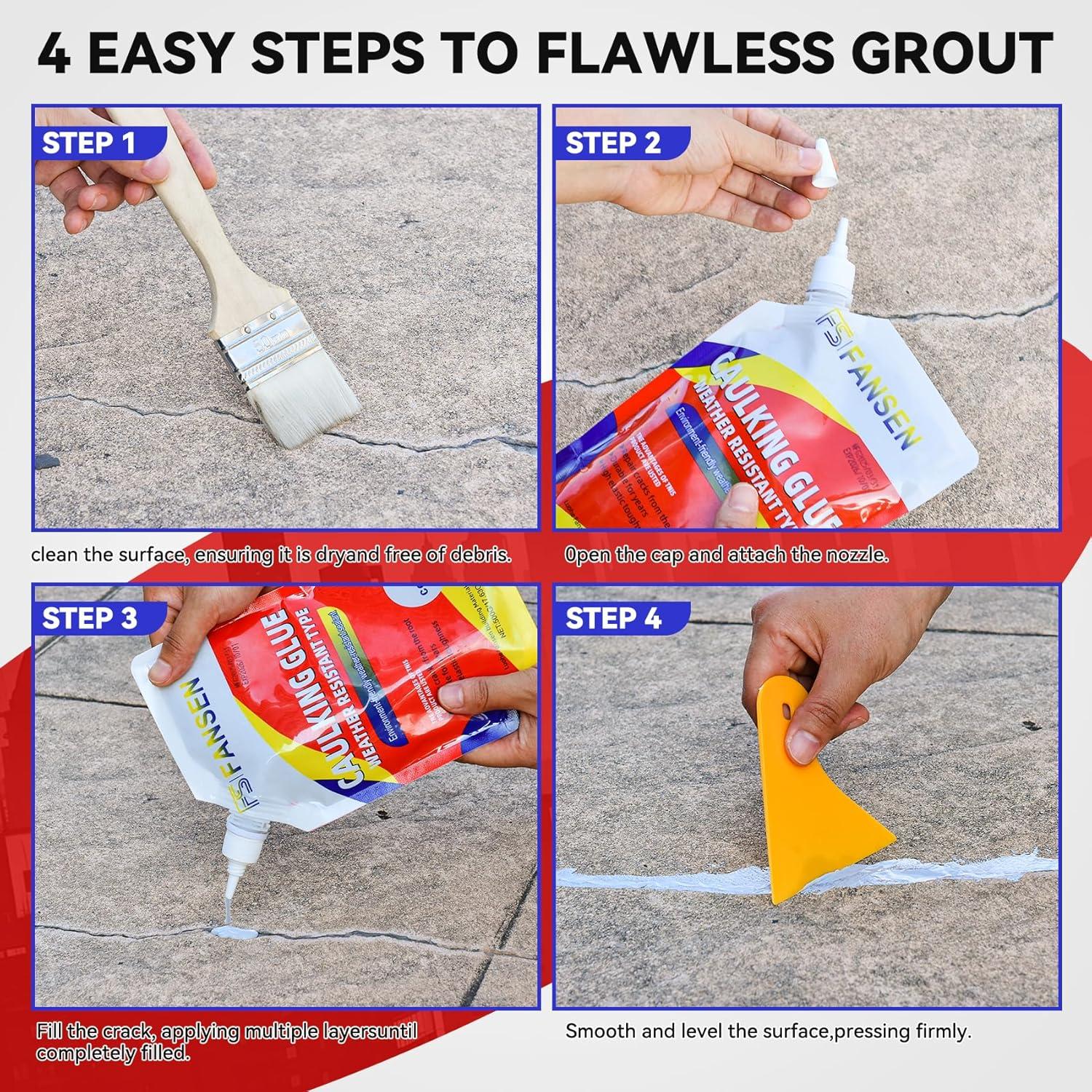 Sellador de Grietas de Concreto Impermeable Genérico 3 Piezas