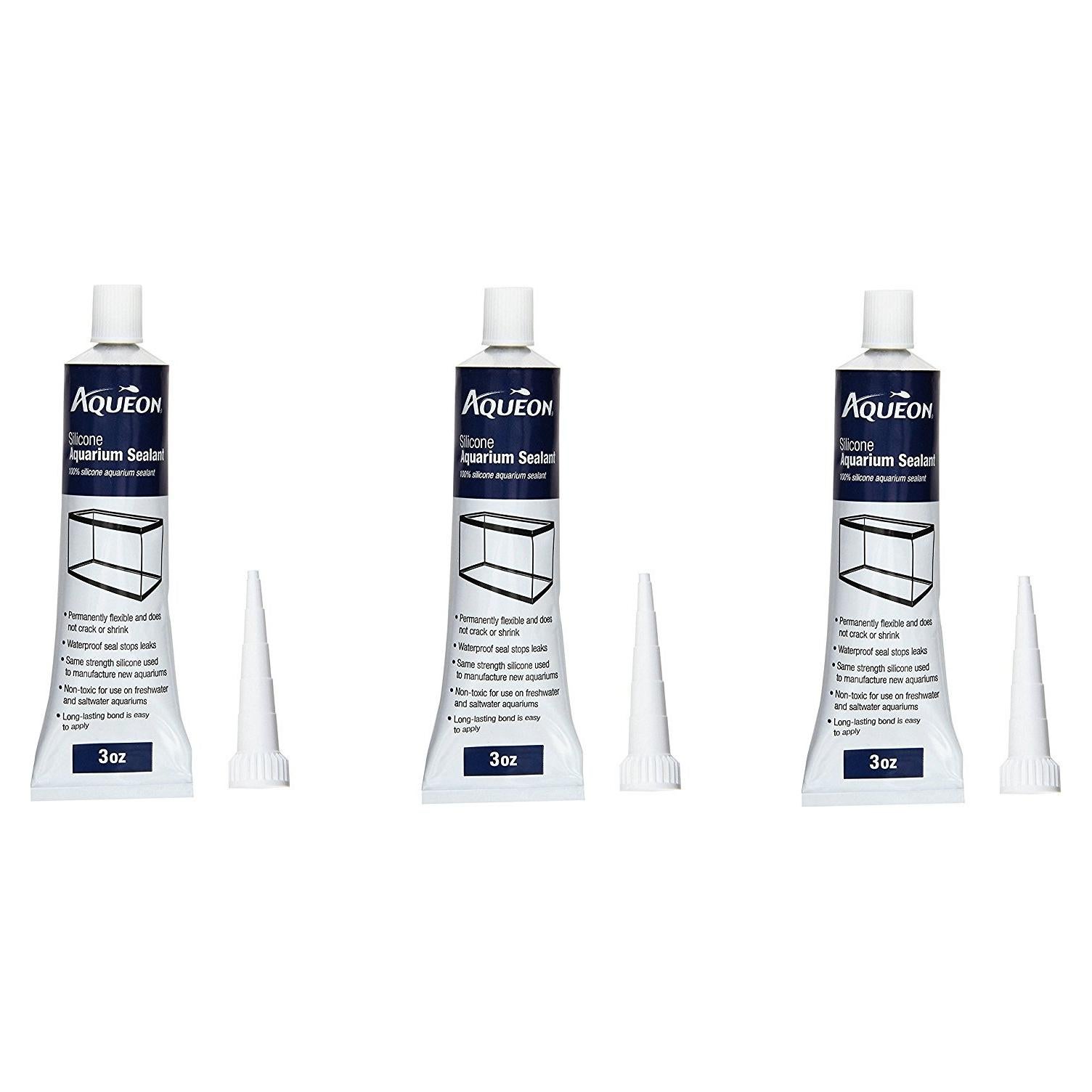 Sellador de Silicona Aqueon 3 Tubos 28g para Acuarios
