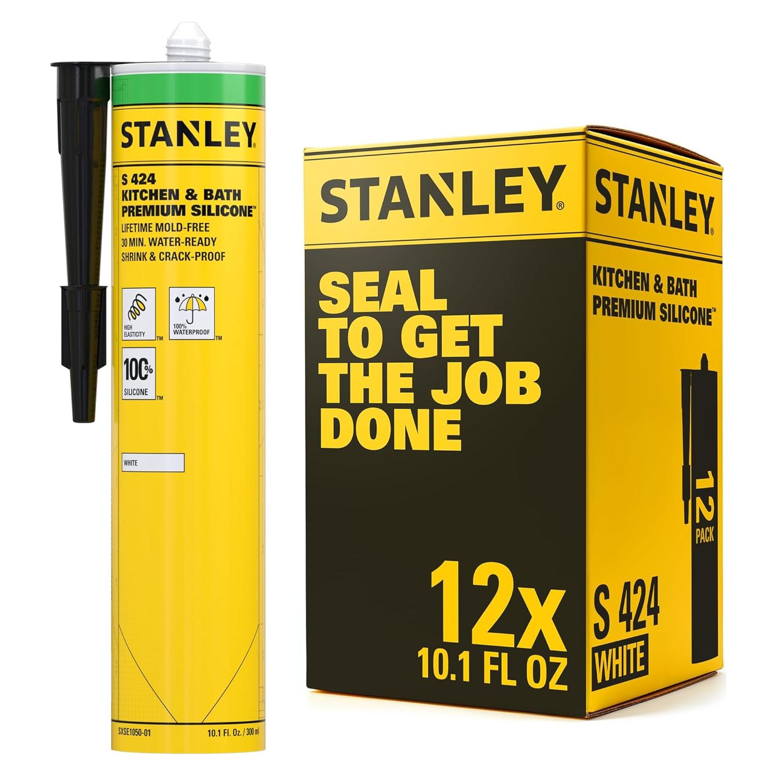 Sellador de Silicona Stanley S 424 Premium 12x300ml Blanco