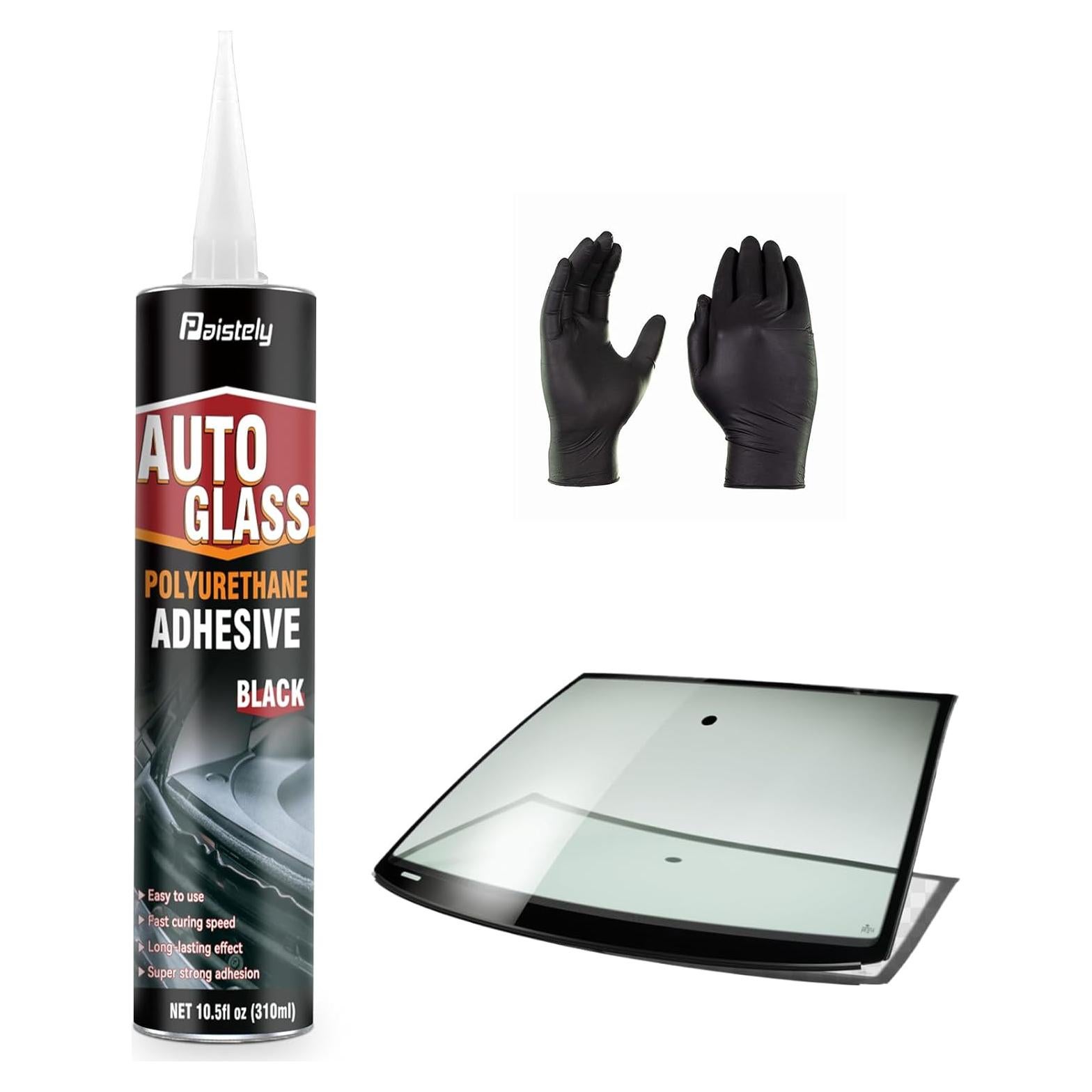 Sellador de Parabrisas Negro Paistely 310ml Poliuretano Rápido