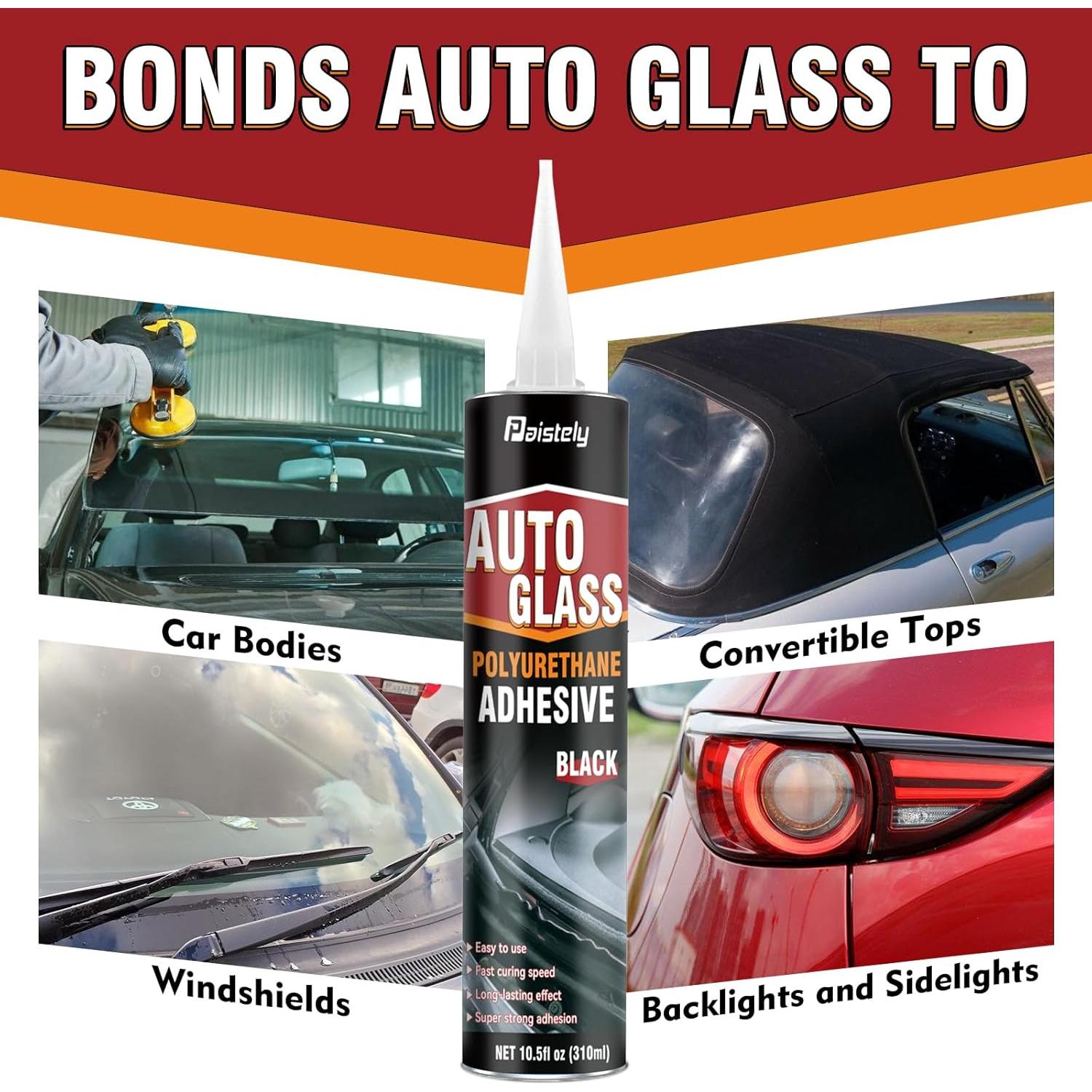 Sellador de Parabrisas Negro Paistely 310ml Poliuretano Rápido